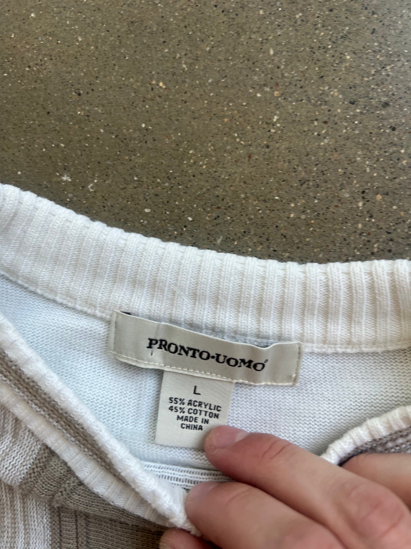 Vintage White Pronto-Uomo Knit Sweater - L
