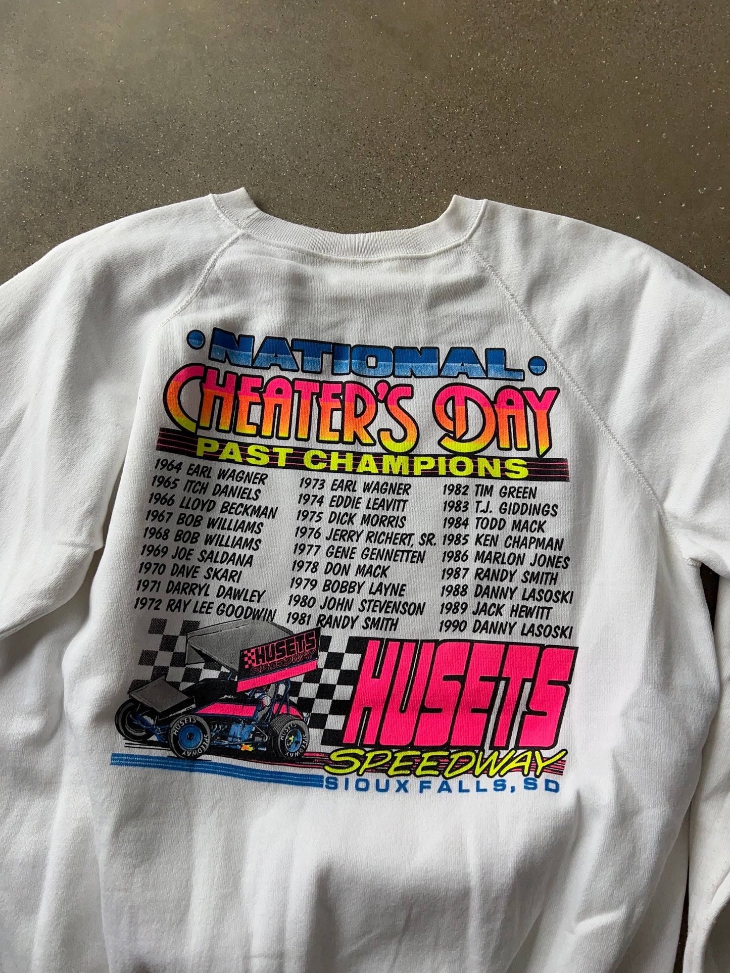 Vintage White Nascar Racing Crew - L