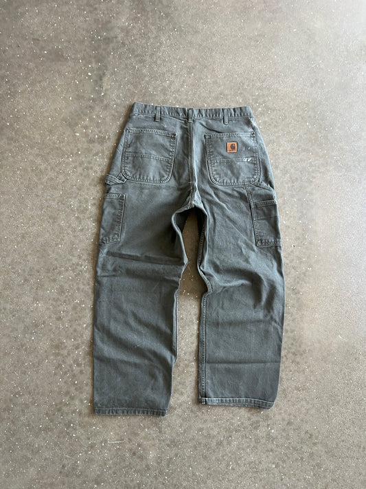 Vintage Green Painted Carhartt Carpenter Pants - 36x30