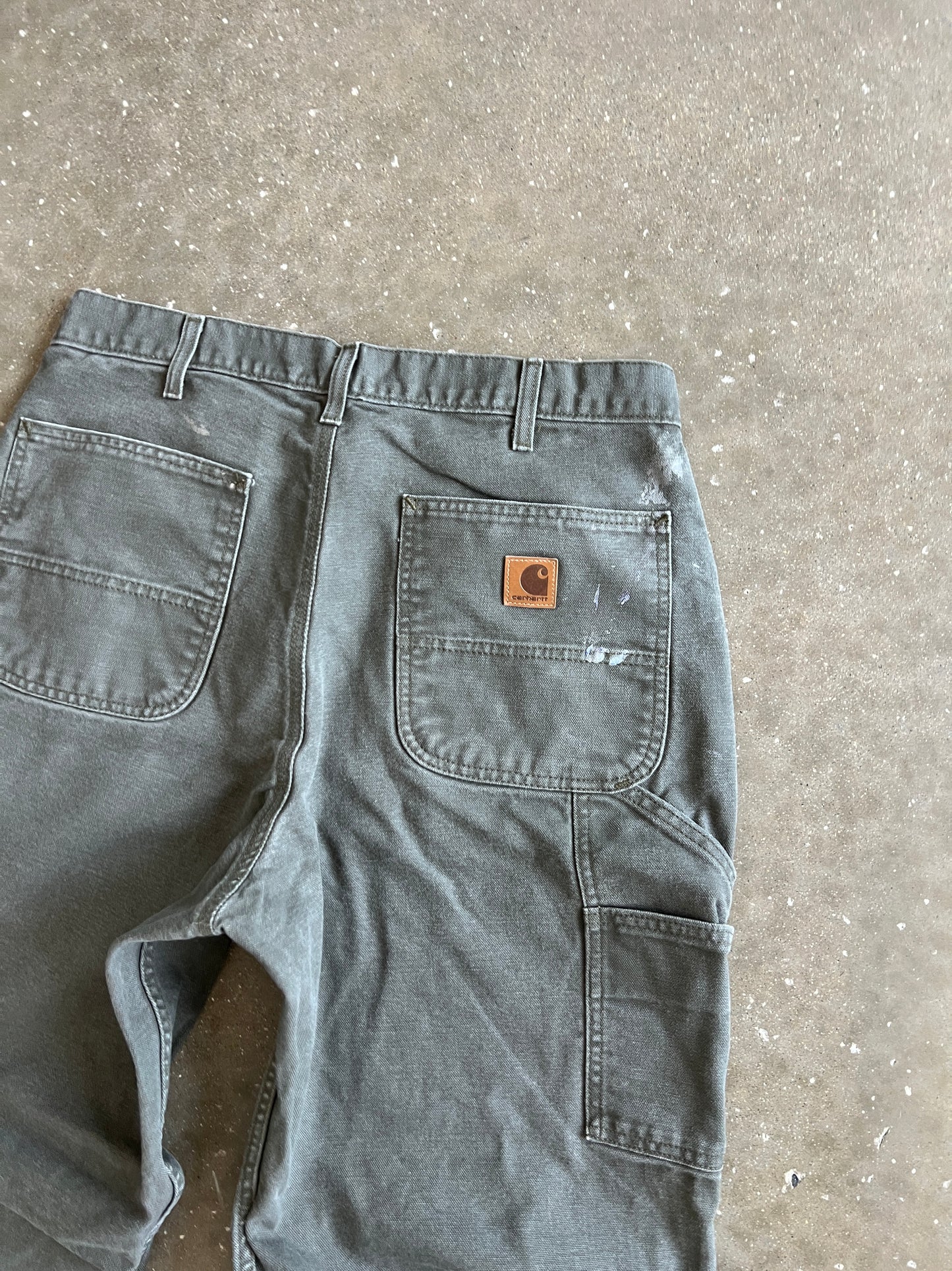 Vintage Green Painted Carhartt Carpenter Pants - 36x30