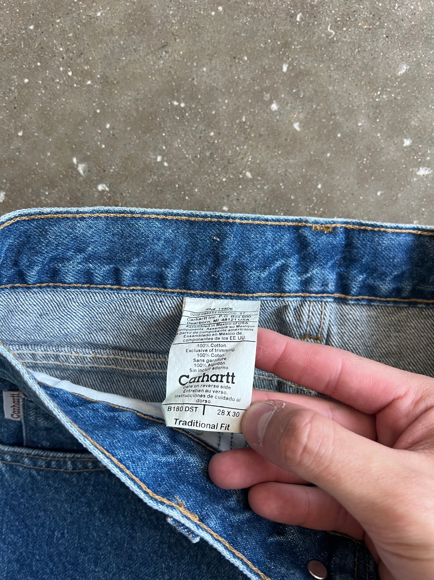 Vintage Dark Blue Carhartt Carpenter Pants - 28x30
