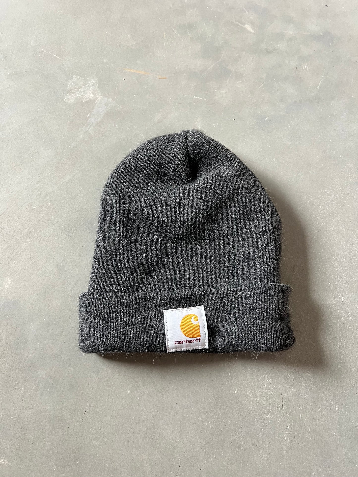 Vintage Grey Carhartt Logo Beanie