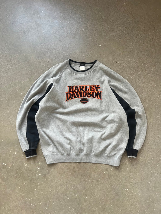 Vintage Grey Harley Davidson Crew - XL