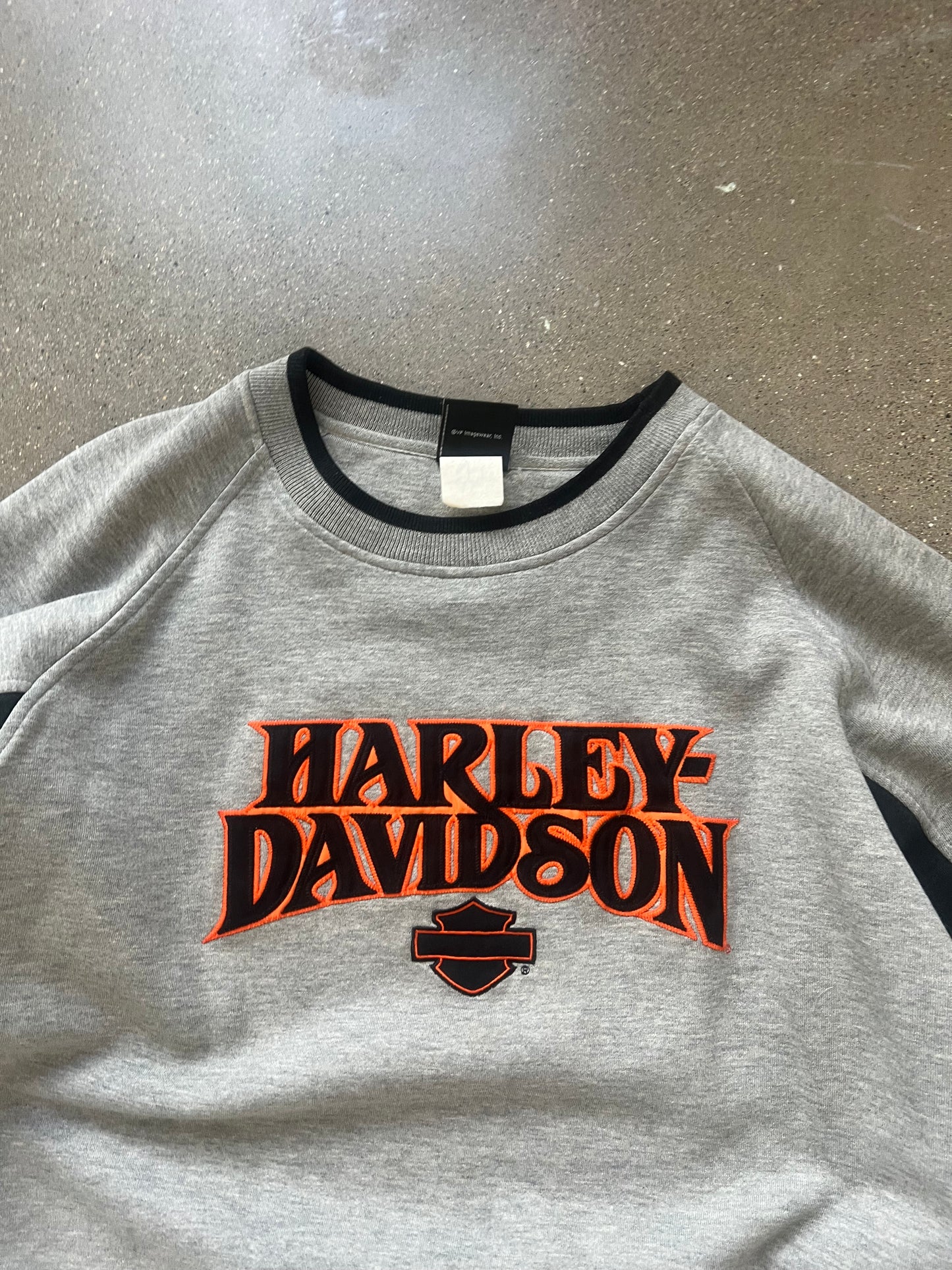 Vintage Grey Harley Davidson Crew - XL