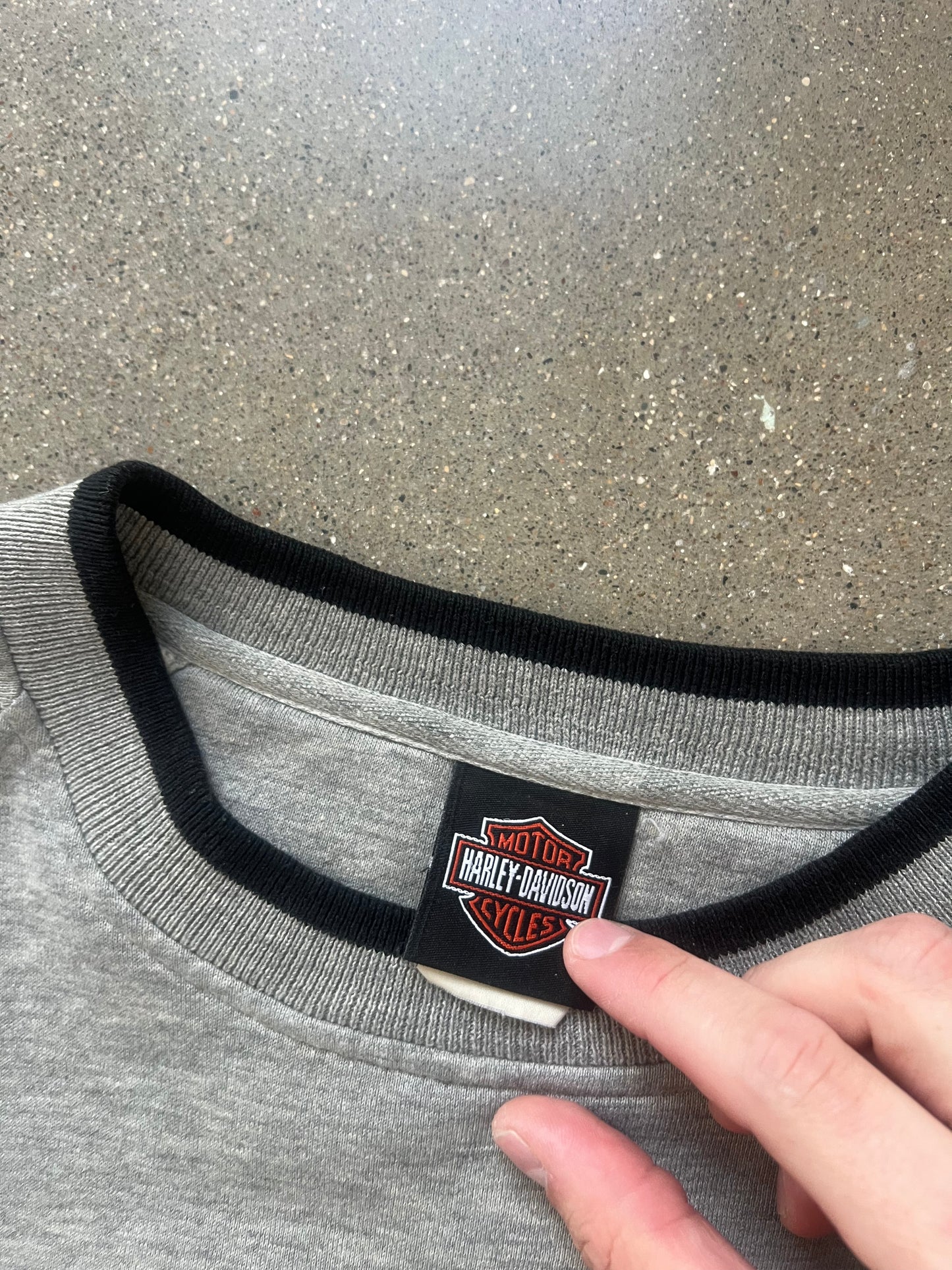 Vintage Grey Harley Davidson Crew - XL