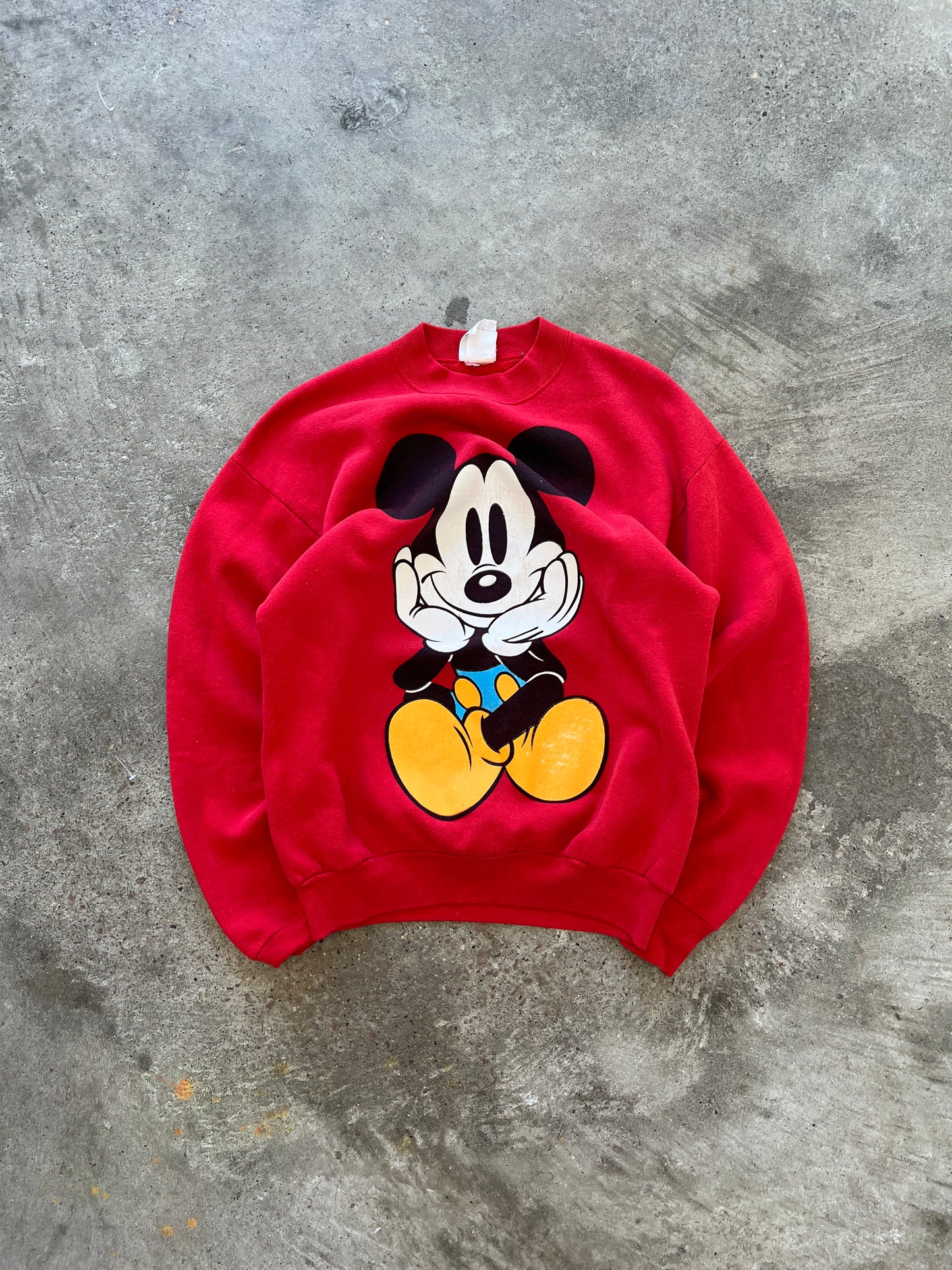 Vintage Red Mickey Crew - M
