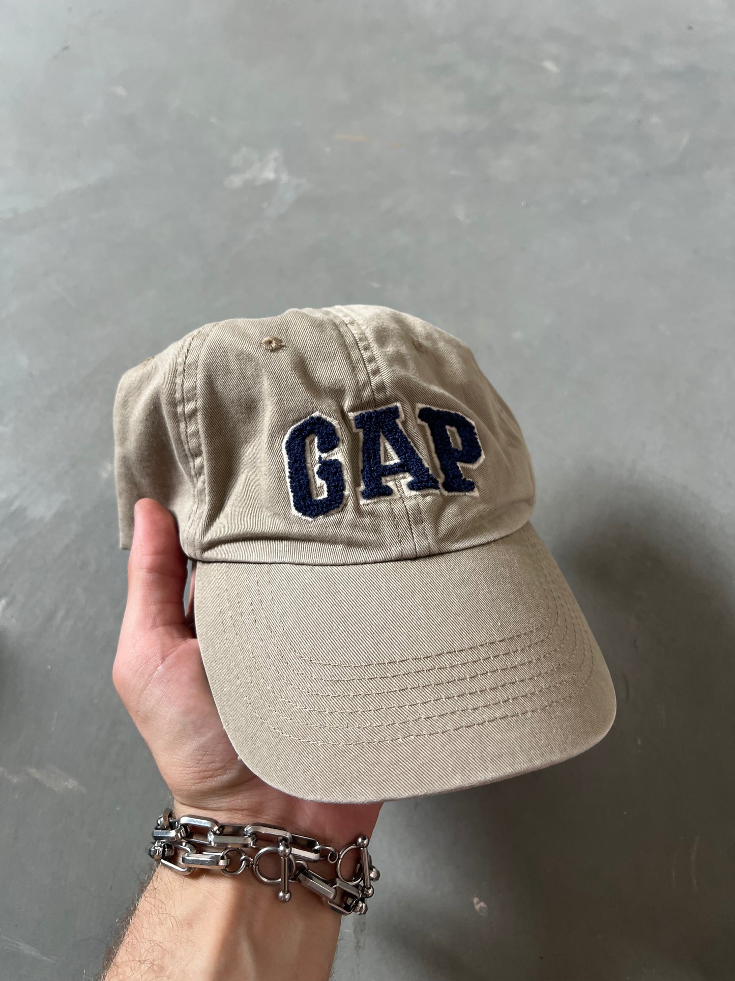 Vintage Tan Gap Spellout Hat