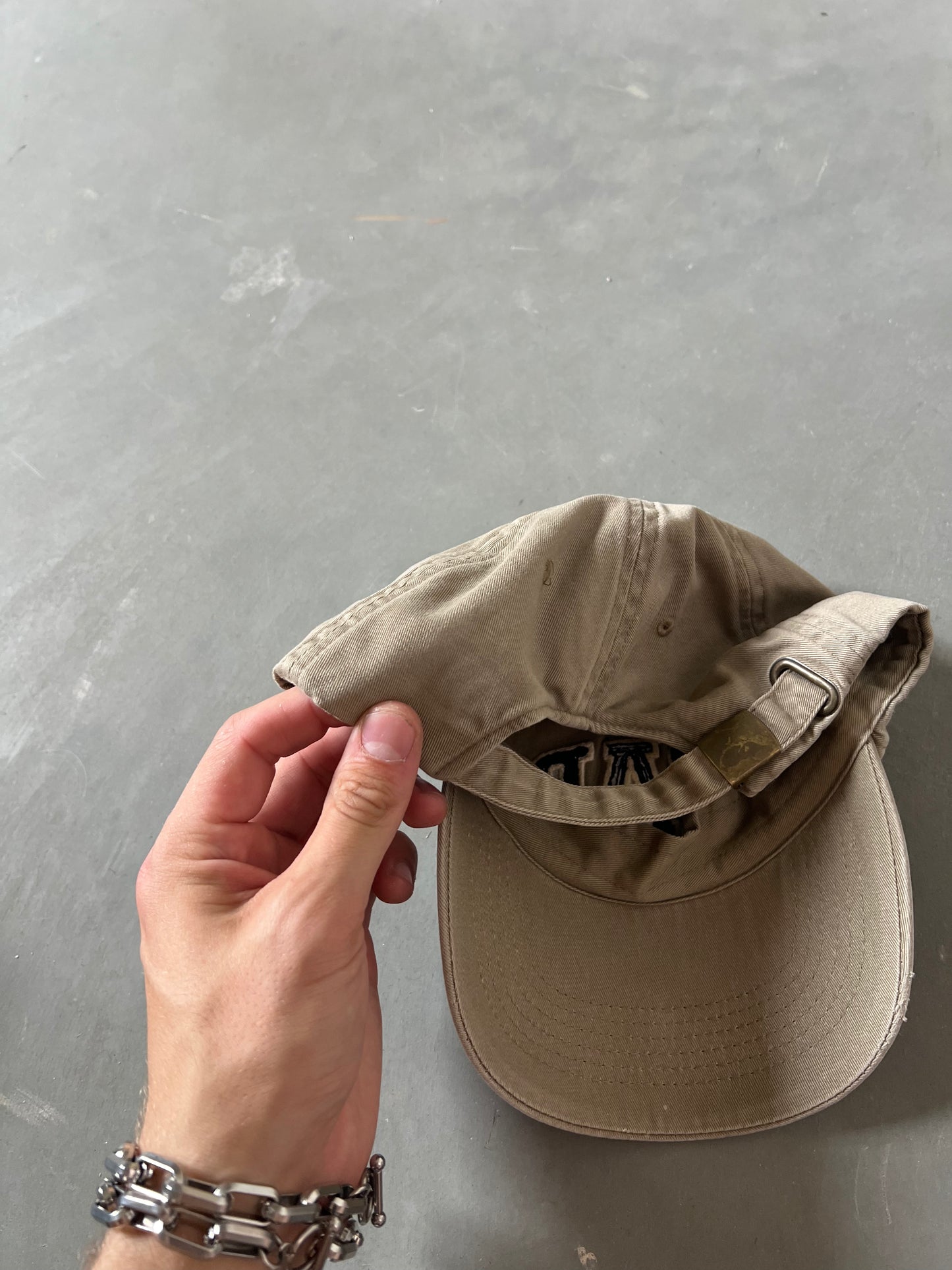 Vintage Tan Gap Spellout Hat