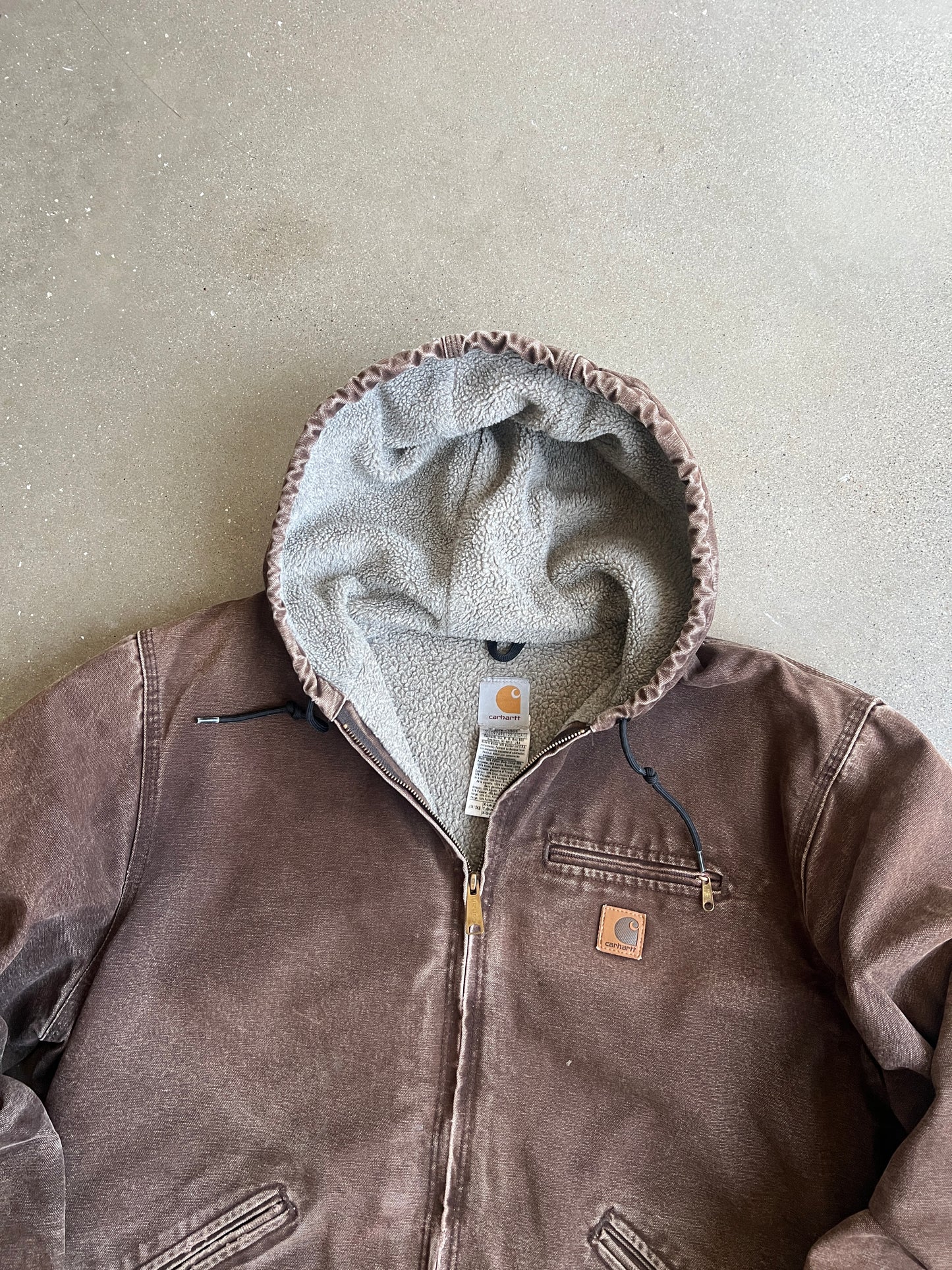 Vintage Dark Brown Sherpa Lined Carhartt Jacket - XL