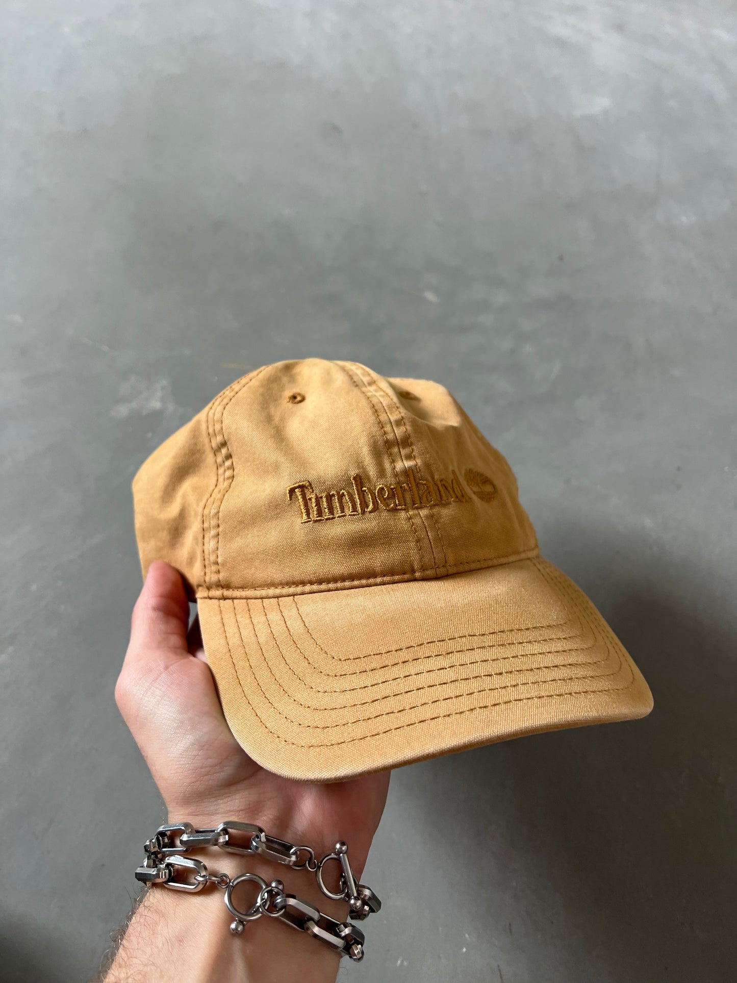 Vintage Tan Timberland Snapback Hat