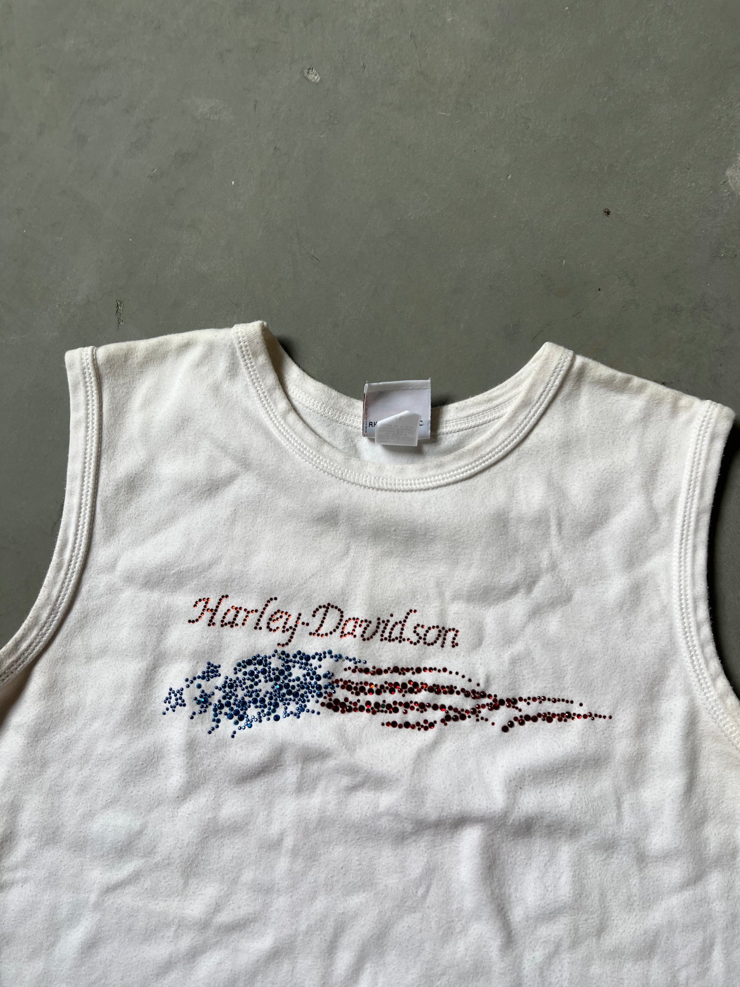 Vintage White Harley Davidson Tank Top - XL