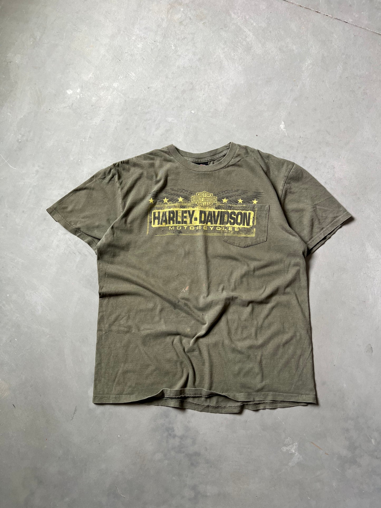 Vintage Dark Green Harley Davidson Shirt - XL