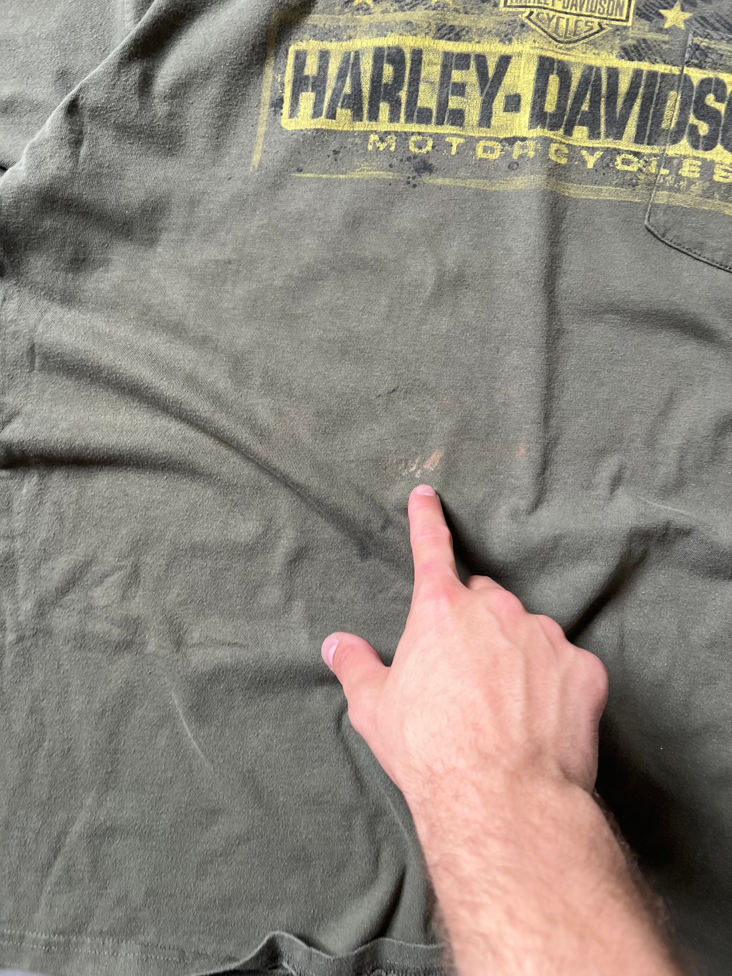 Vintage Dark Green Harley Davidson Shirt - XL