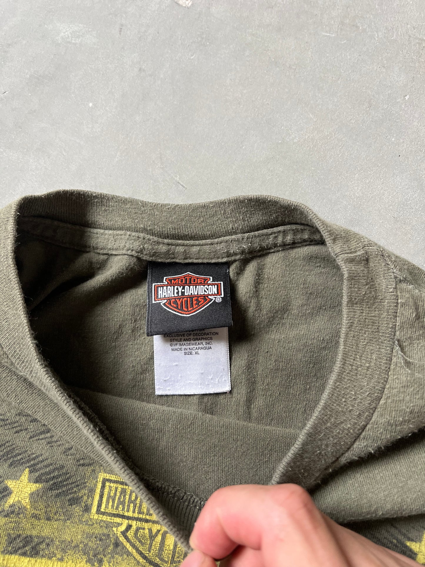 Vintage Dark Green Harley Davidson Shirt - XL