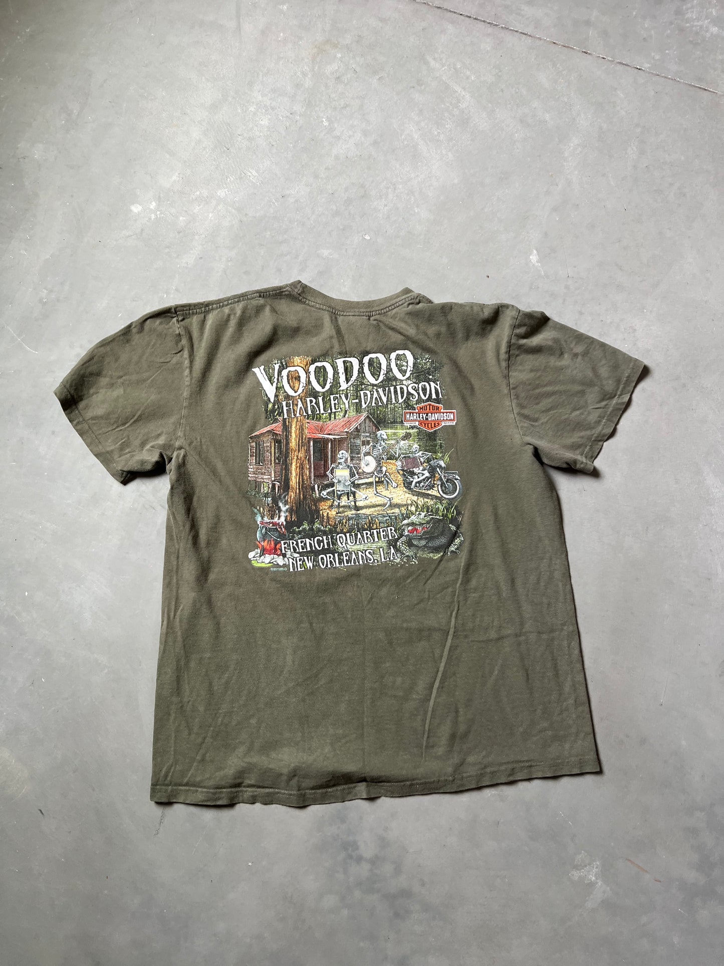 Vintage Dark Green Harley Davidson Shirt - XL