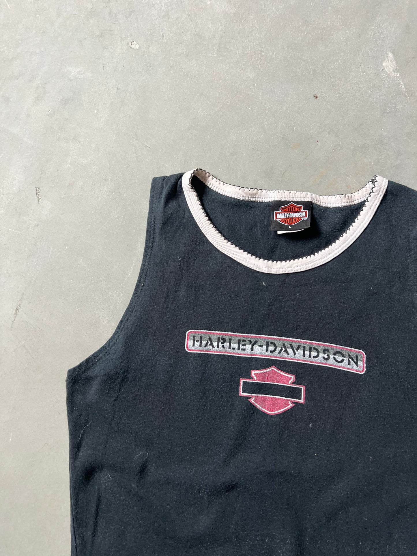 Vintage Black 90s Harley Davidson Tank Top - L
