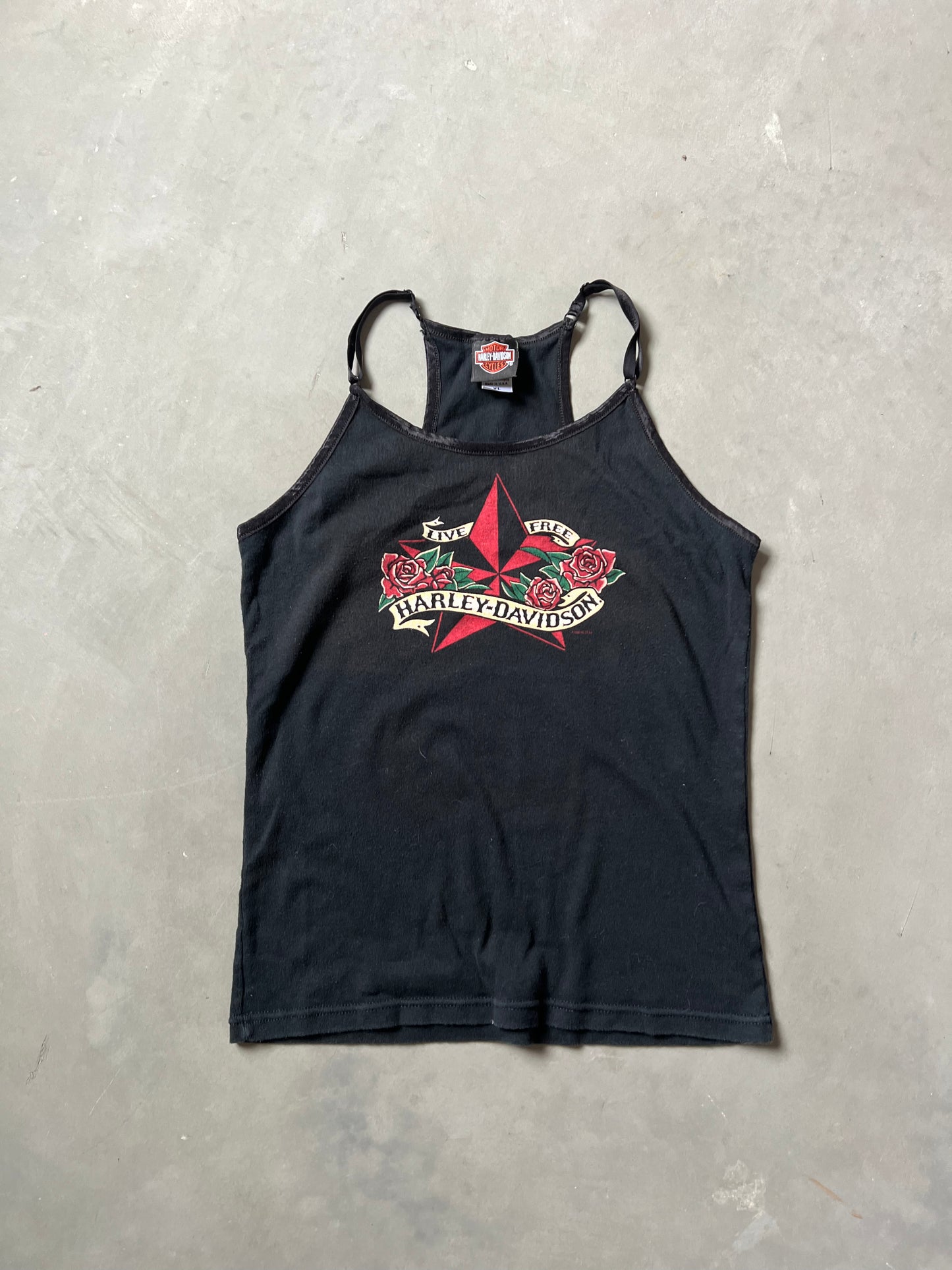 Vintage Black Harley Davidson Tank - XL