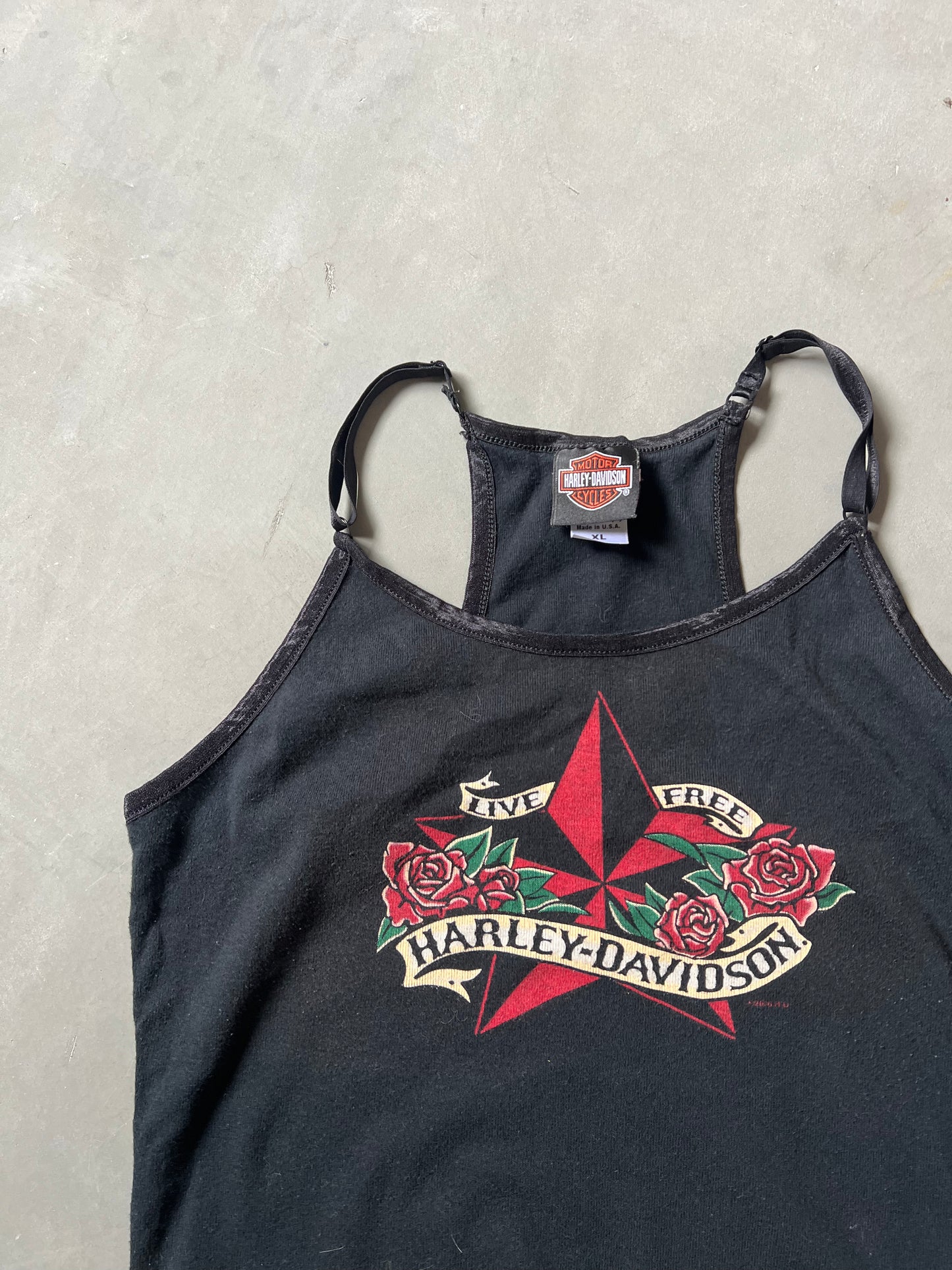Vintage Black Harley Davidson Tank - XL