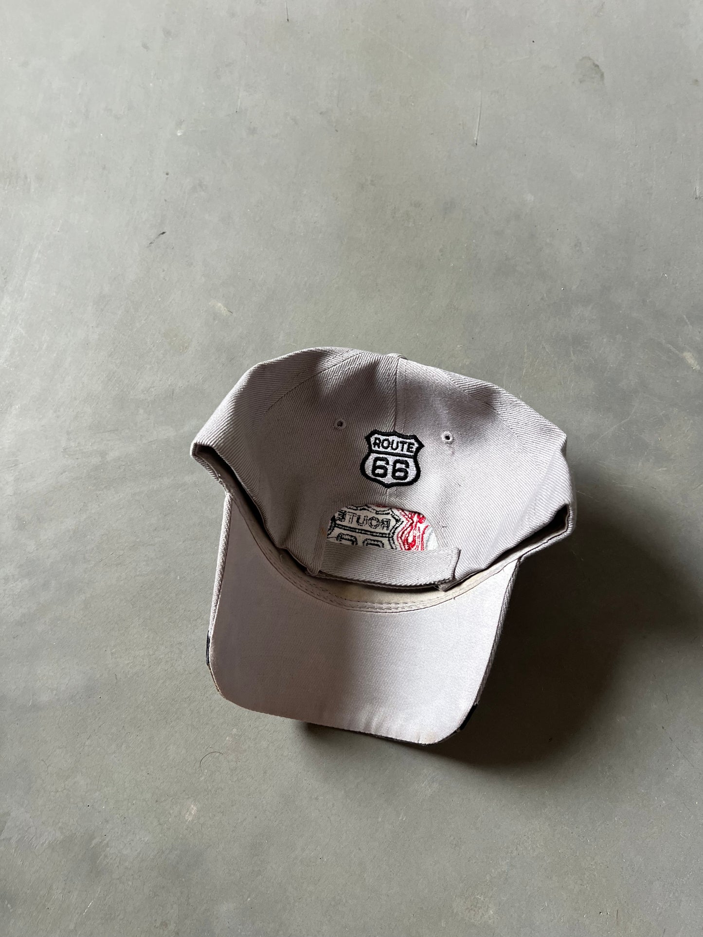 Vintage Grey Route 66 Flame Hat