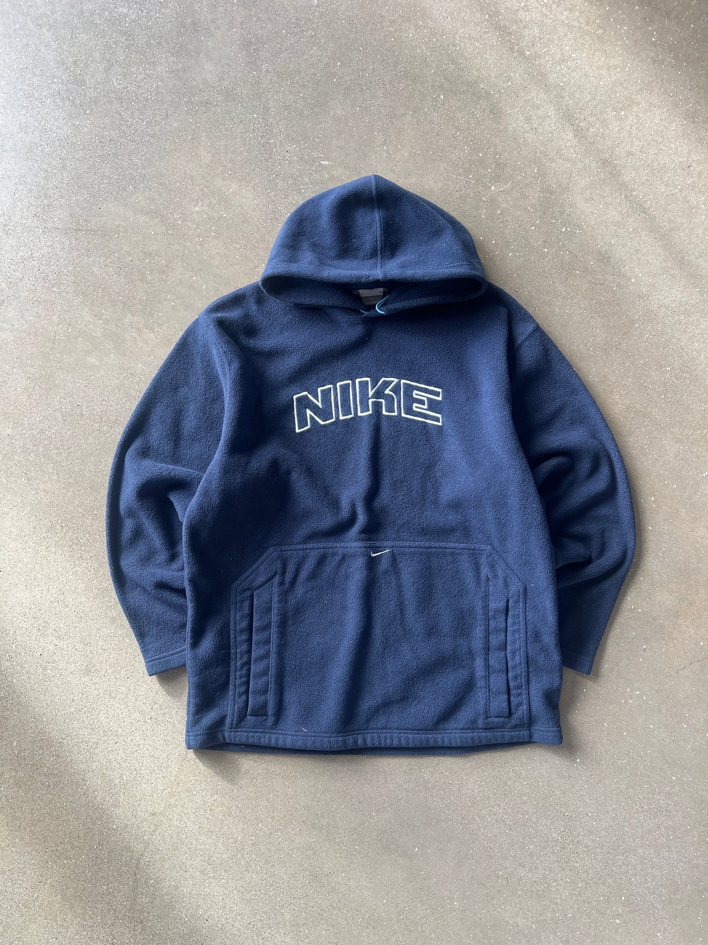 Vintage Navy Blue Nike Fleece Hoodie - L