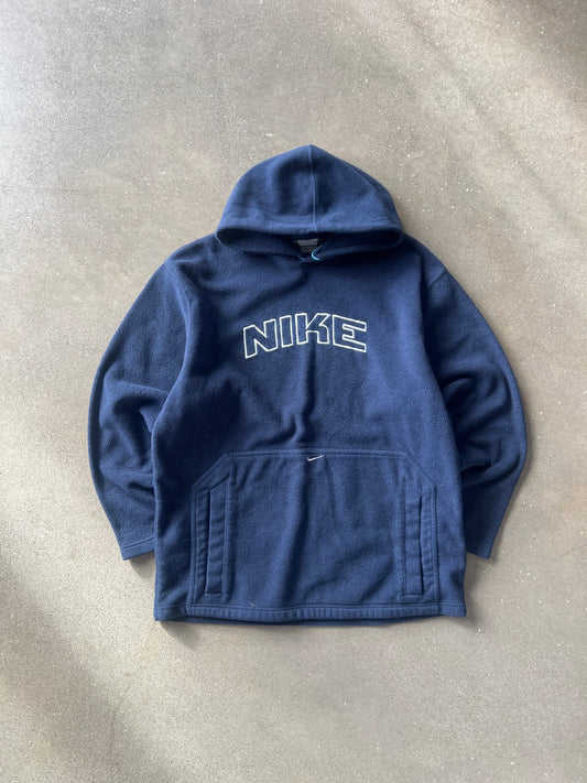 Vintage Navy Blue Nike Fleece Hoodie - L