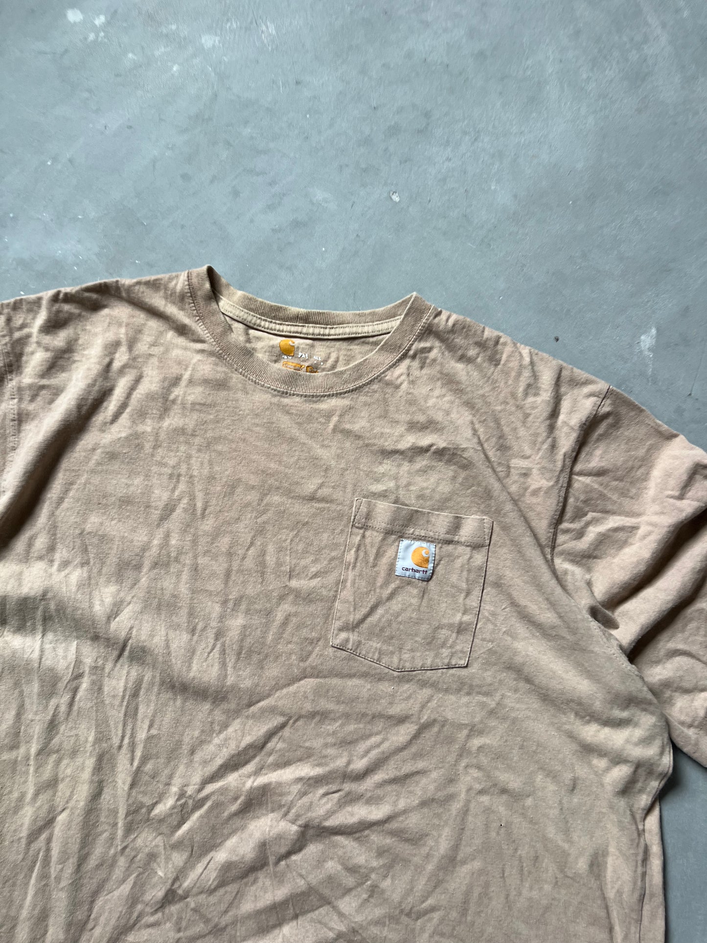 Vintage Tan Carhartt Pocket Logo Shirt - XXLT