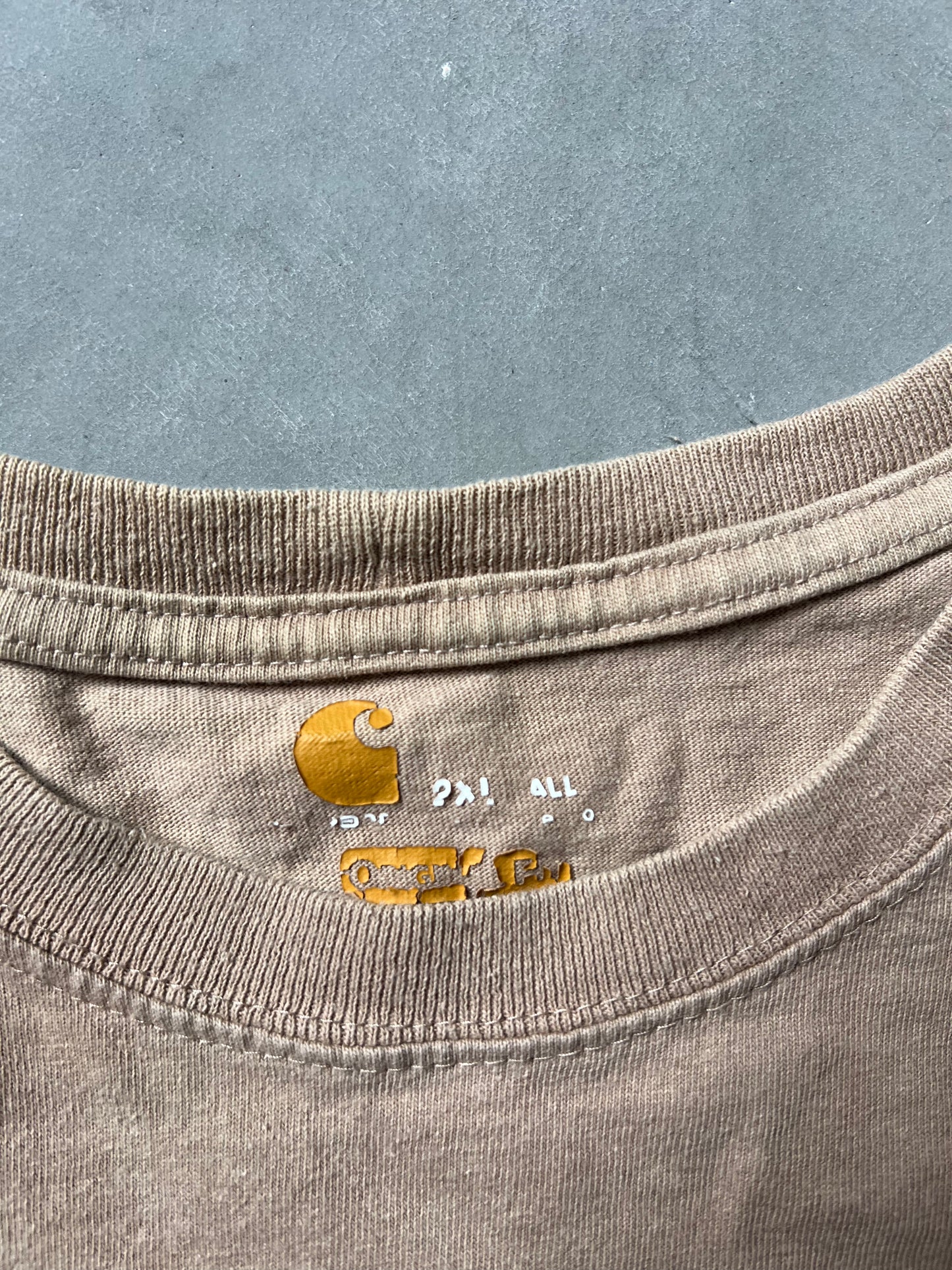 Vintage Tan Carhartt Pocket Logo Shirt - XXLT