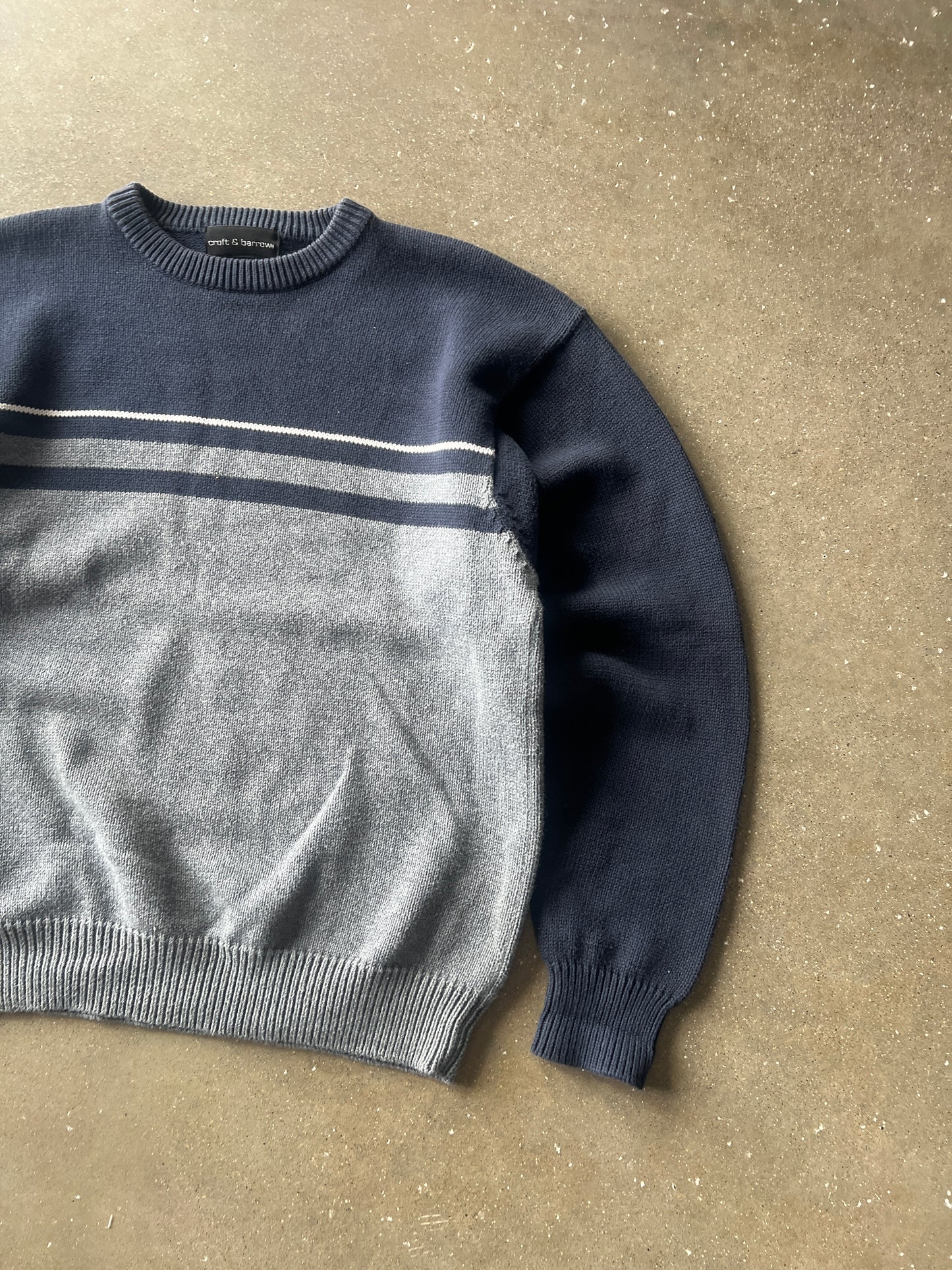 Vintage Navy Blue Stripped Sweater - L