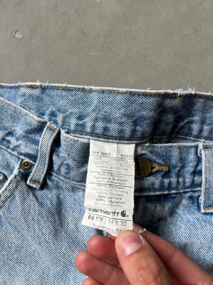 Vintage Faded Blue Carhartt Pants - 34