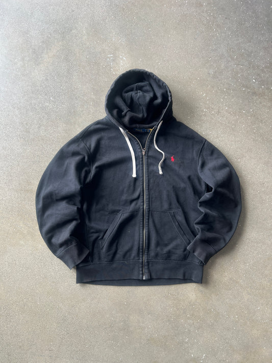 Vintage Black Polo Ralph Lauren Hoodie - L