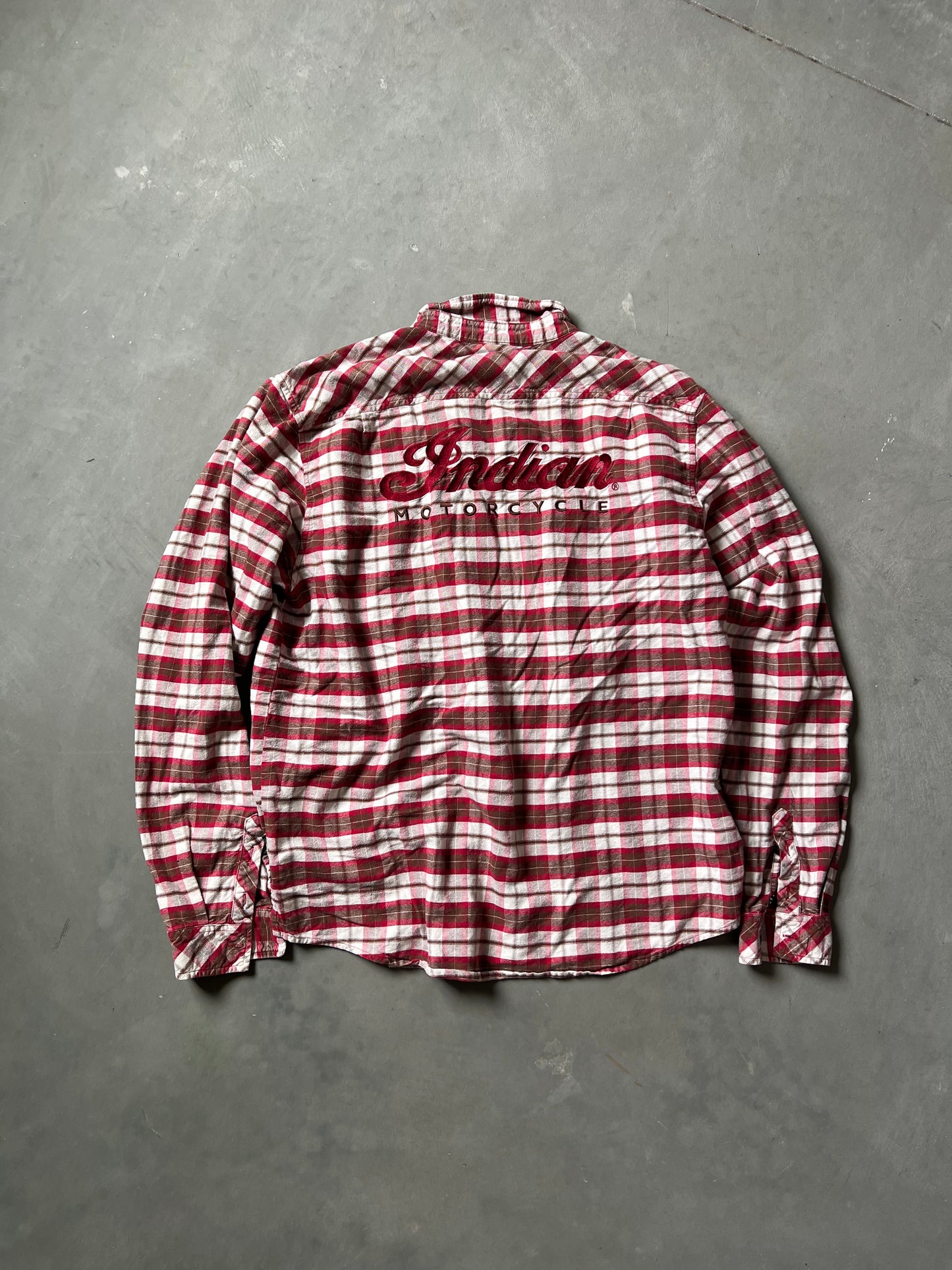 Vintage Red Indian Motorcycled Flannel Shirt - XL