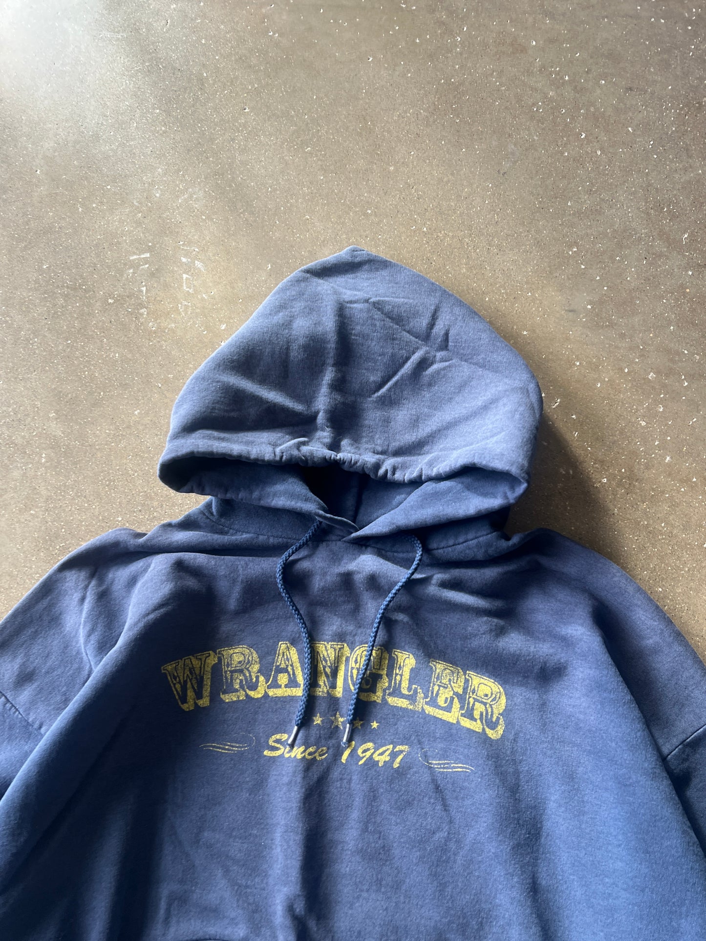 Vintage Navy Blue Wrangler Hoodie - XXL