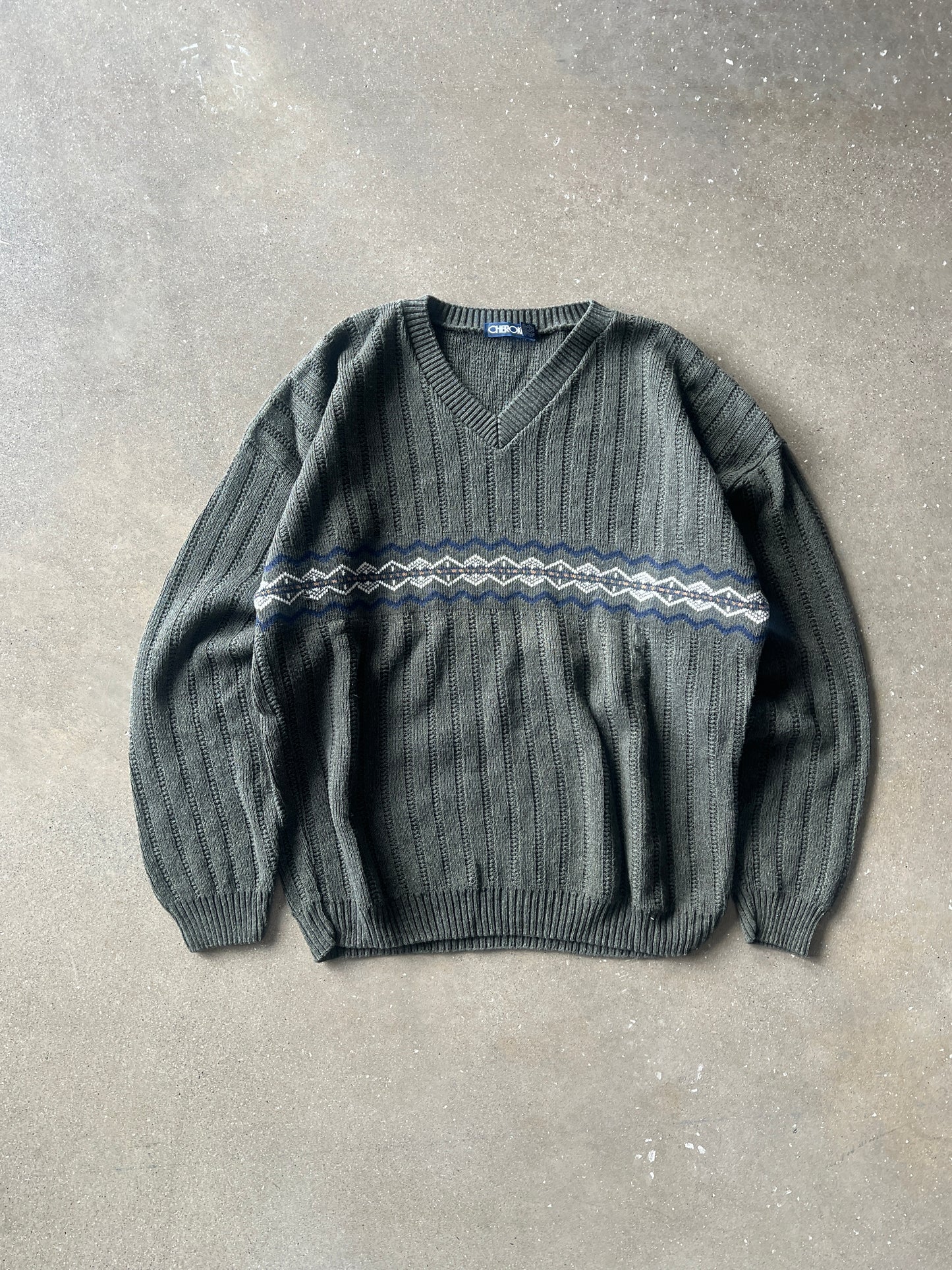Vintage Green Cherokee Stripped Sweater - XXL