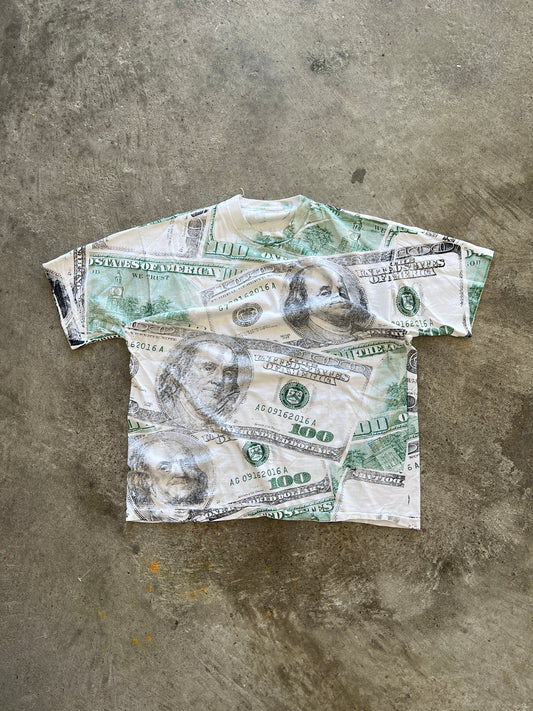 Vintage Money All Over Print Shirt - M