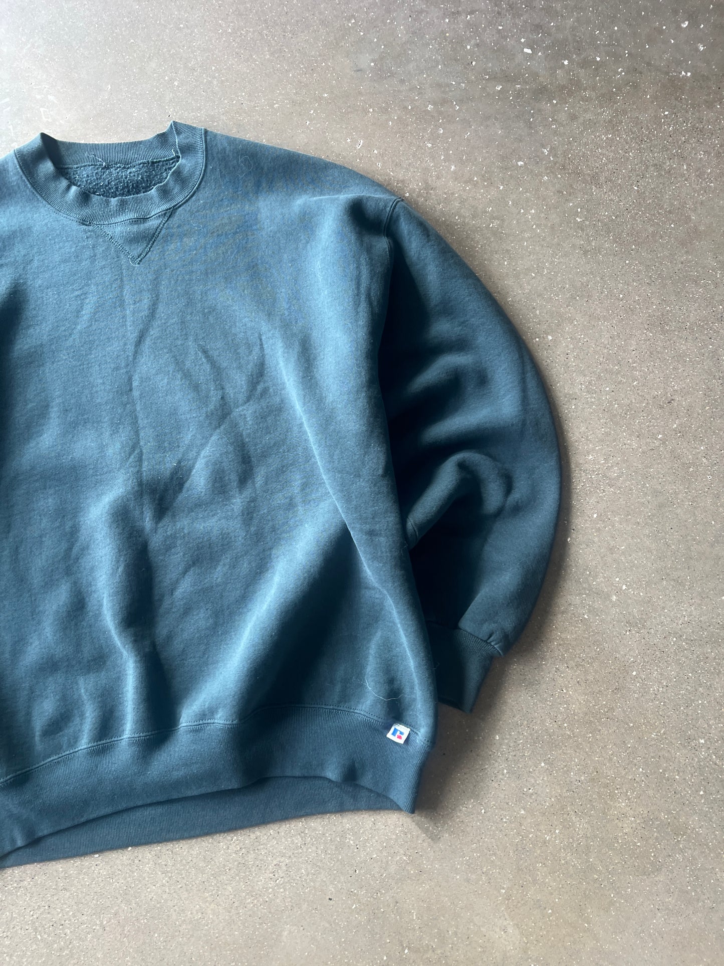 Vintage Aqua Blue Russell Athletic Crew - L