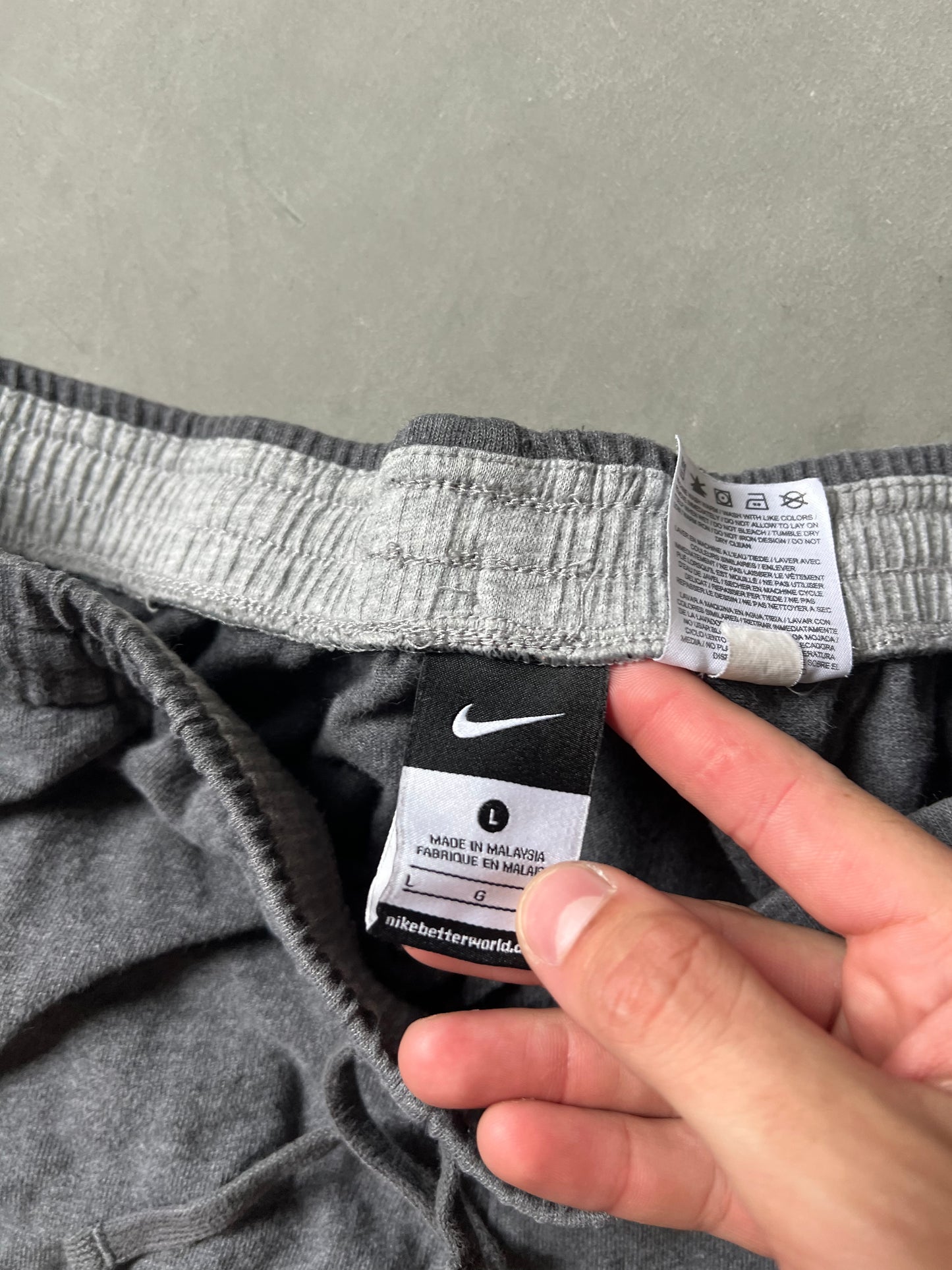 Vintage Grey Nike Swoosh Baggy Sweats - L