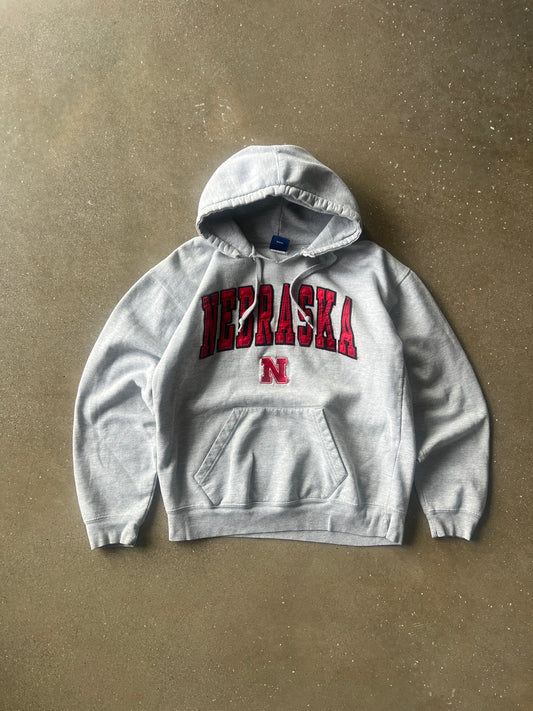 Vintage Grey Nebraska Huskers Hoodie - M