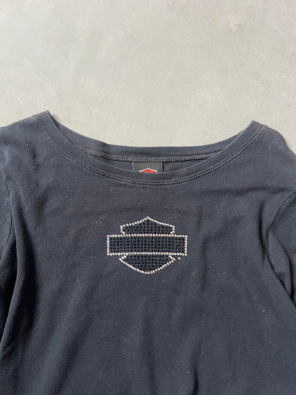 Vintage Black Harley Davidson Longsleeve Shirt - XL