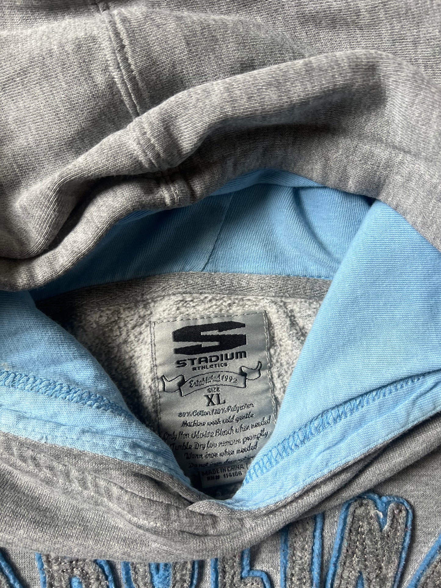 Vintage Grey Carolina Spellout Hoodie - XS