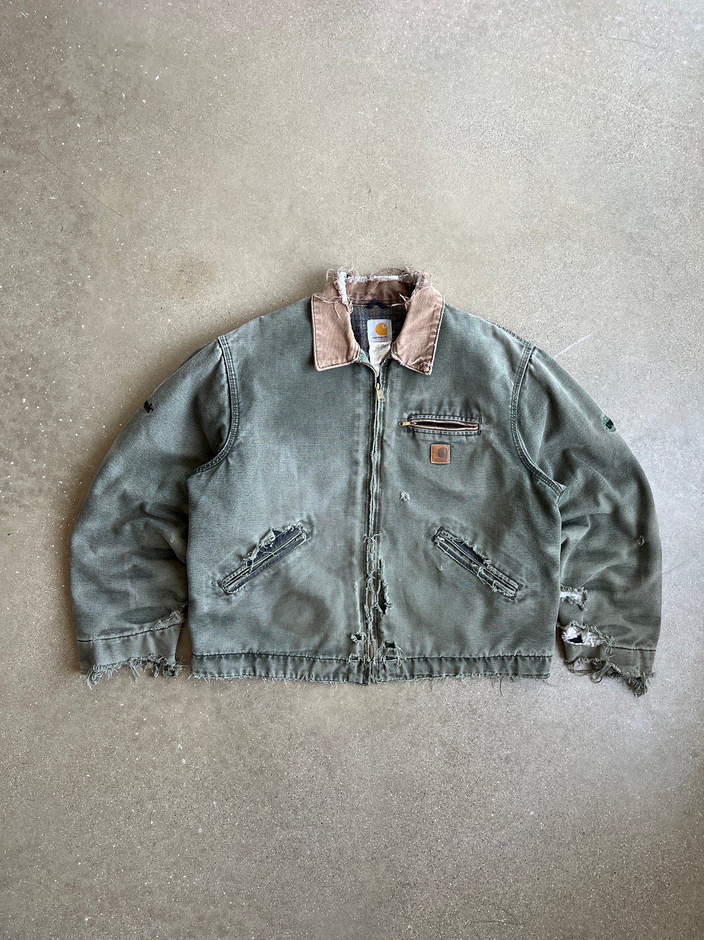 Vintage Moss Green Carhartt Detroit Jacket - XL