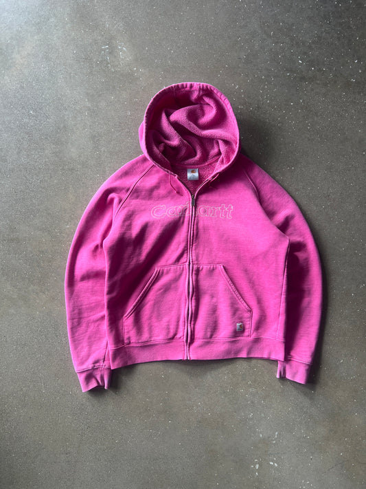 Vintage Pink Carhartt Zip Up Hoodie -