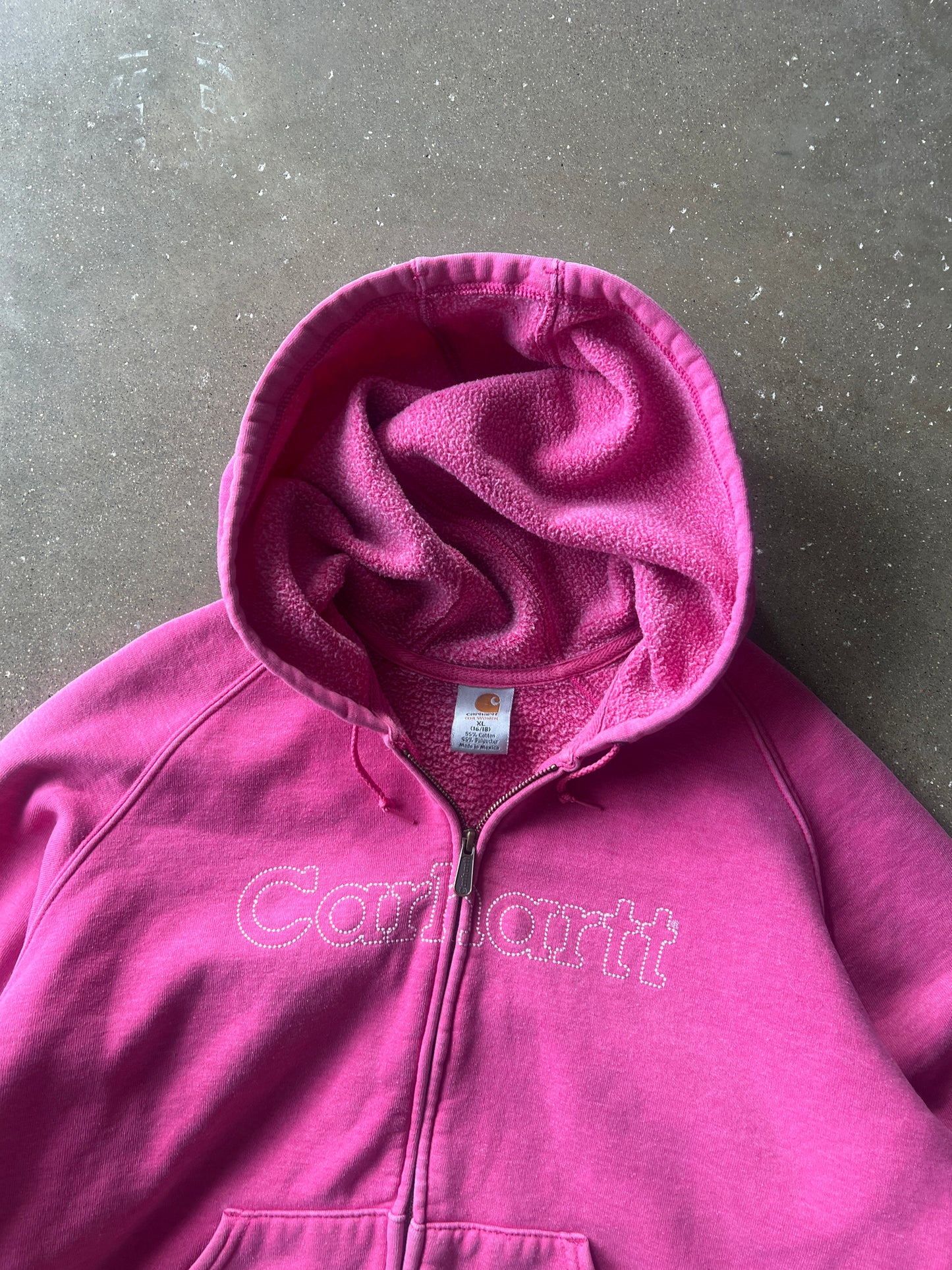 Vintage Pink Carhartt Zip Up Hoodie -