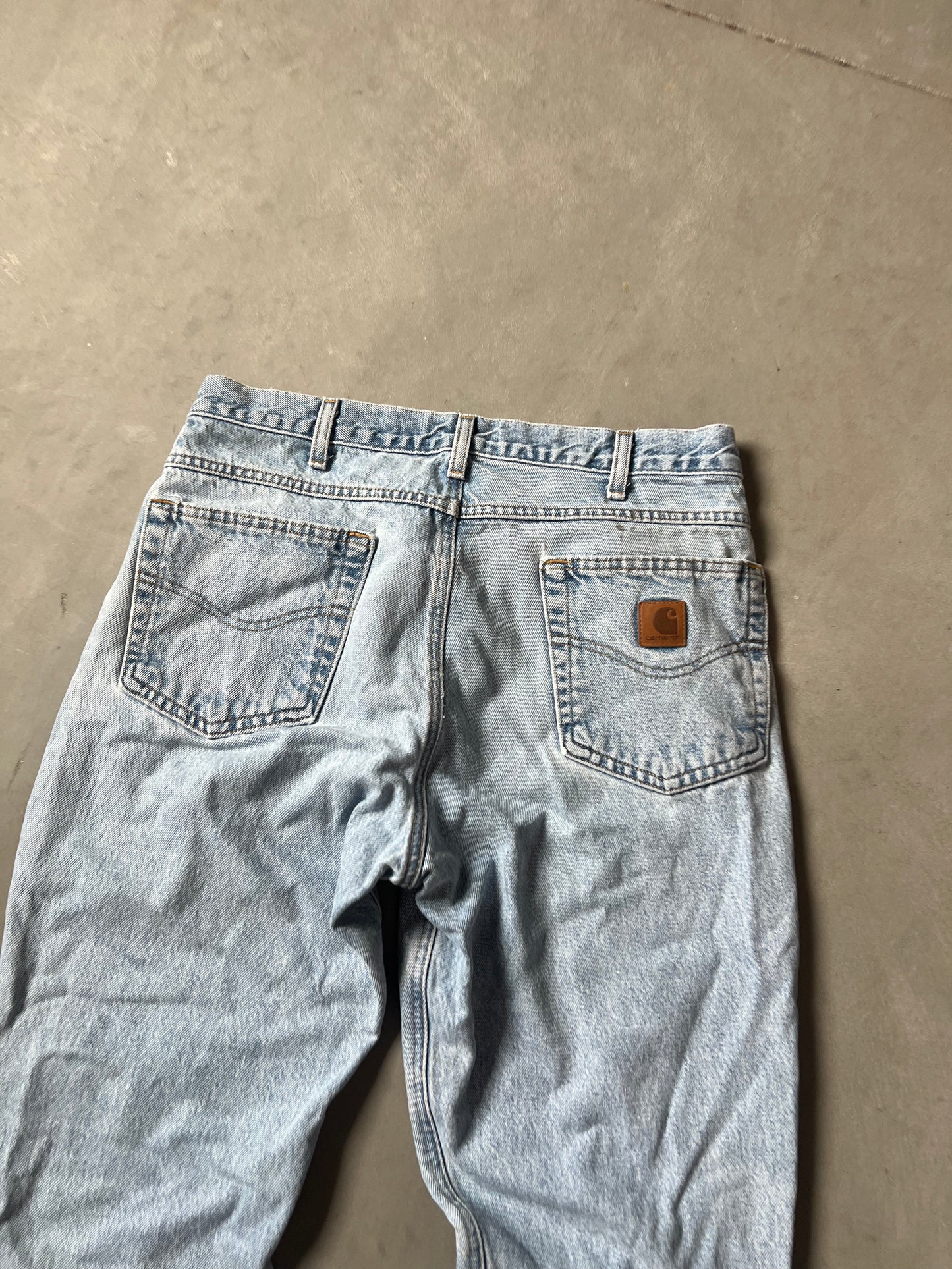 Vintage Faded Denim Blue Carhartt Pants - 34