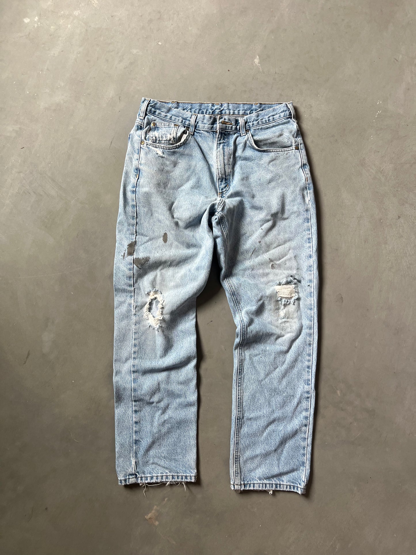 Vintage Faded Denim Blue Carhartt Pants - 34