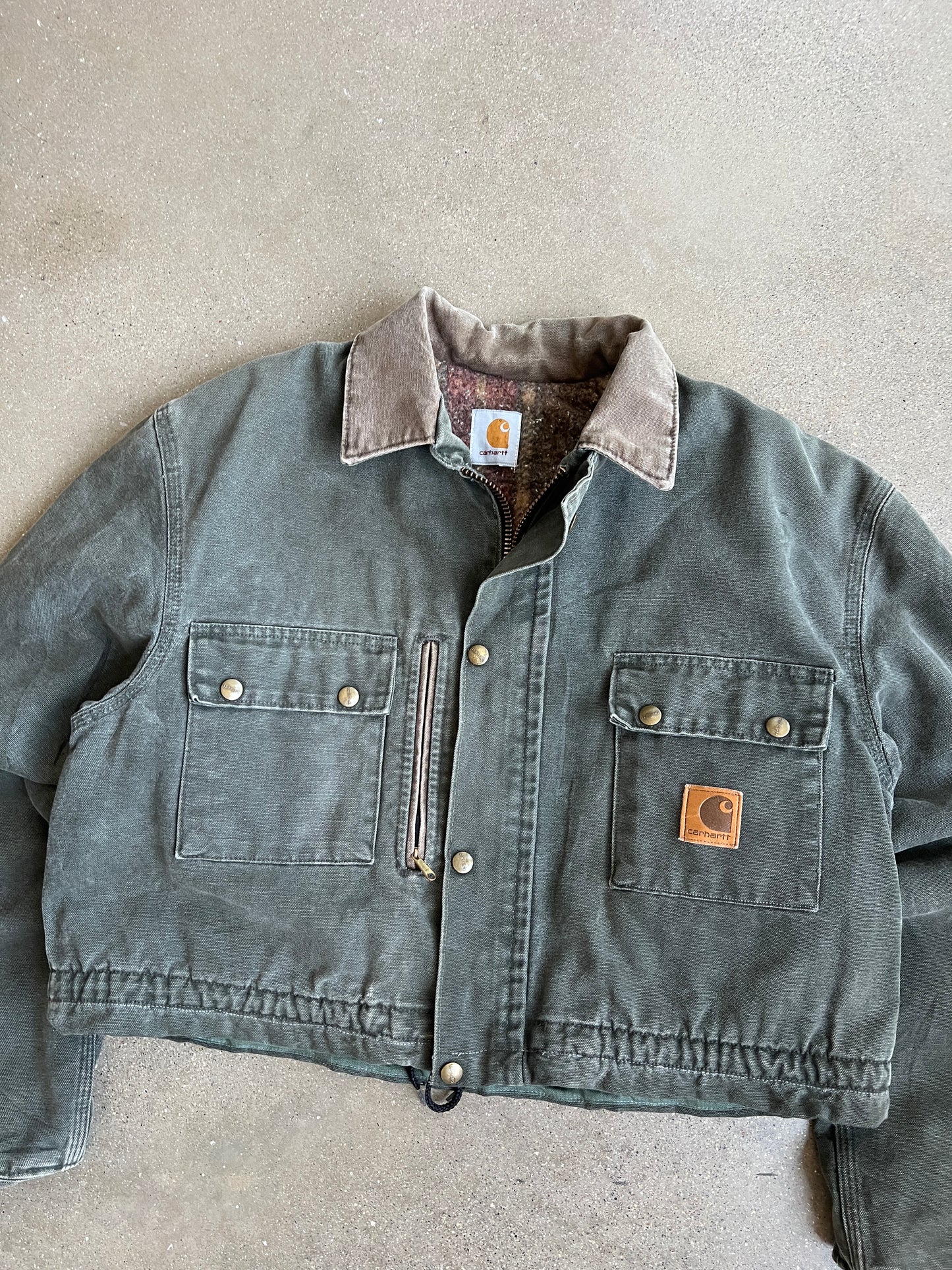 Vintage Moss Green Re-Worked Carhartt Detroit - L