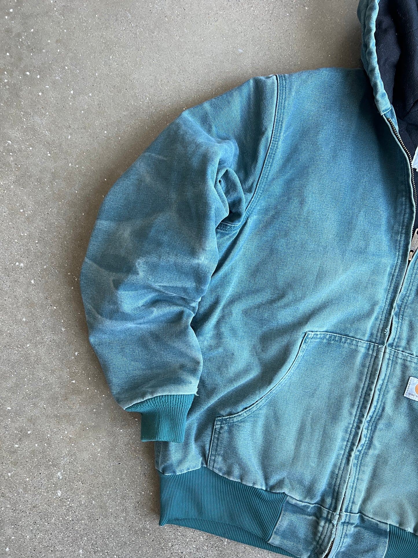 Vintage Faded Ocean Blue Carhartt Jacket - S