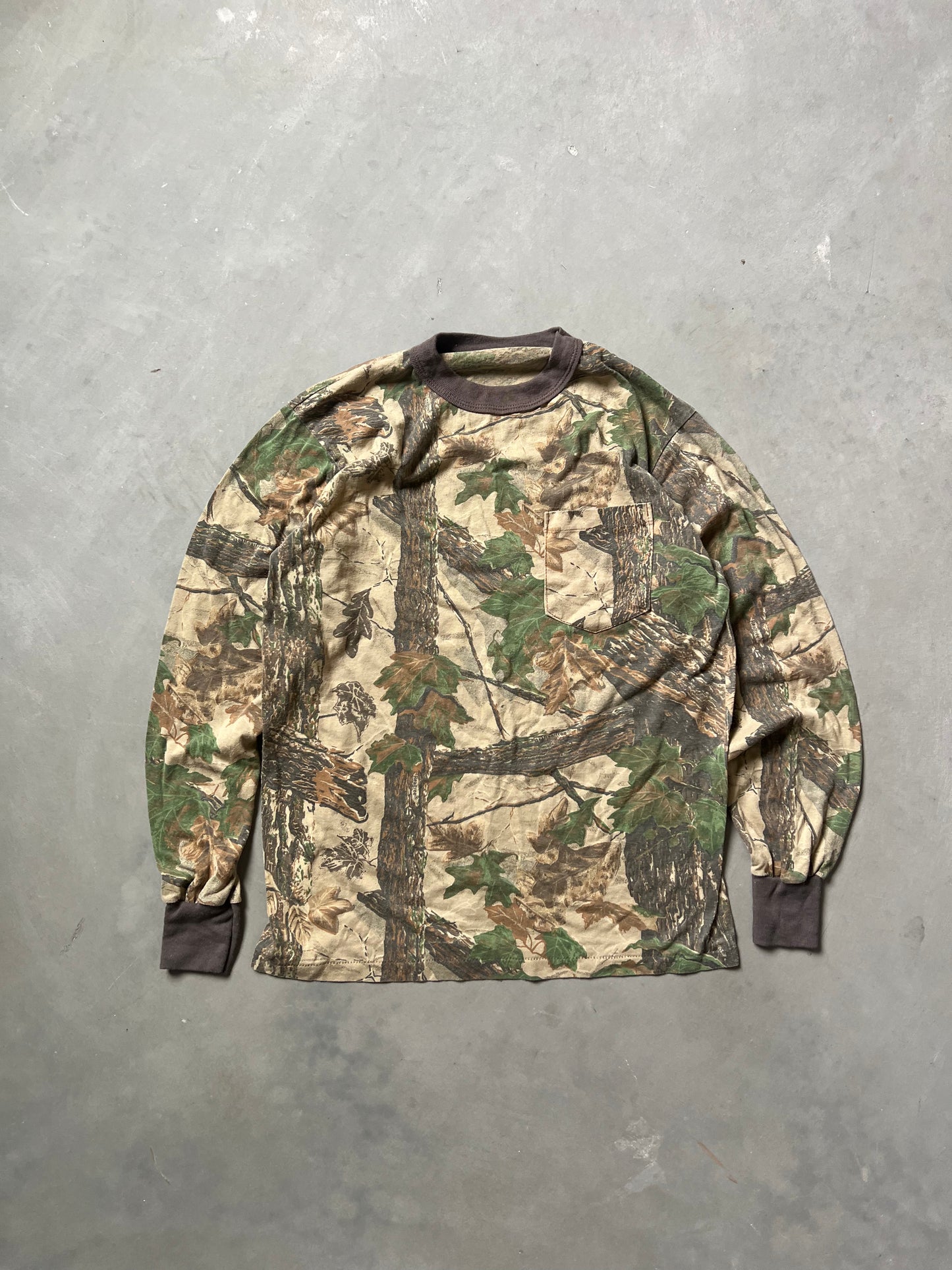 Vintage Woodland Camo Longsleeve Shirt - M