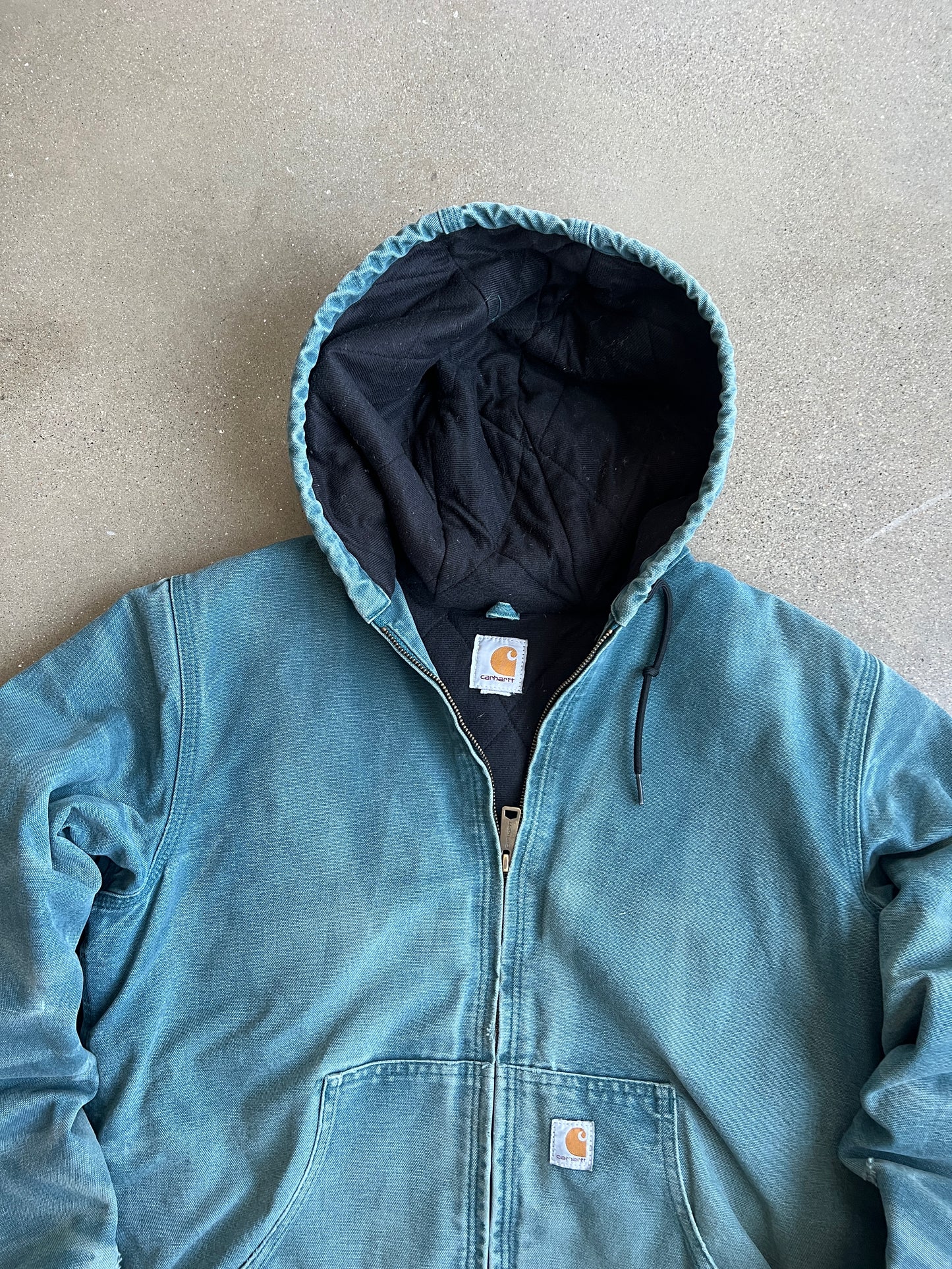 Vintage Faded Ocean Blue Carhartt Jacket - S