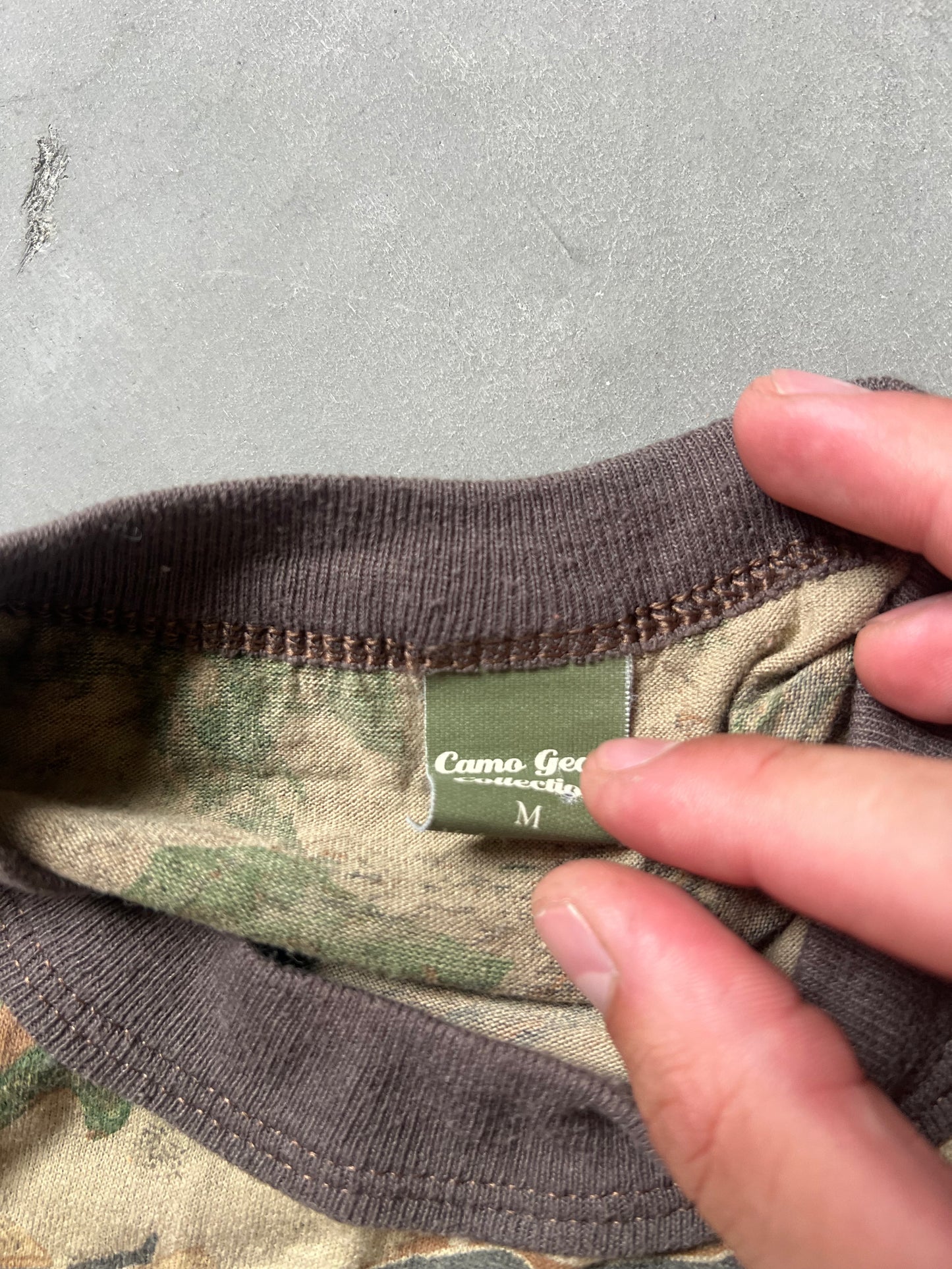 Vintage Woodland Camo Longsleeve Shirt - M