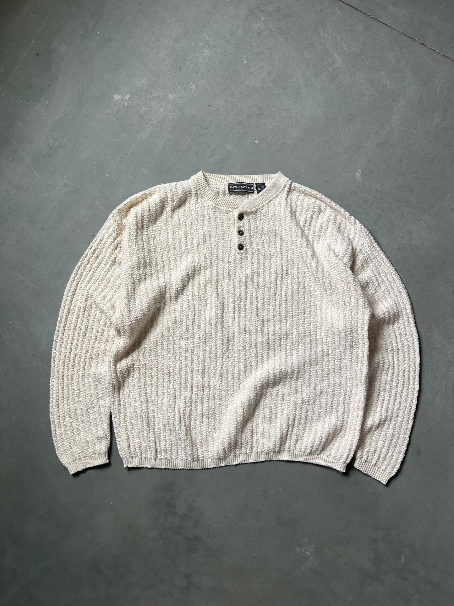 Vintage Cream David Taylor Knit Sweater - L